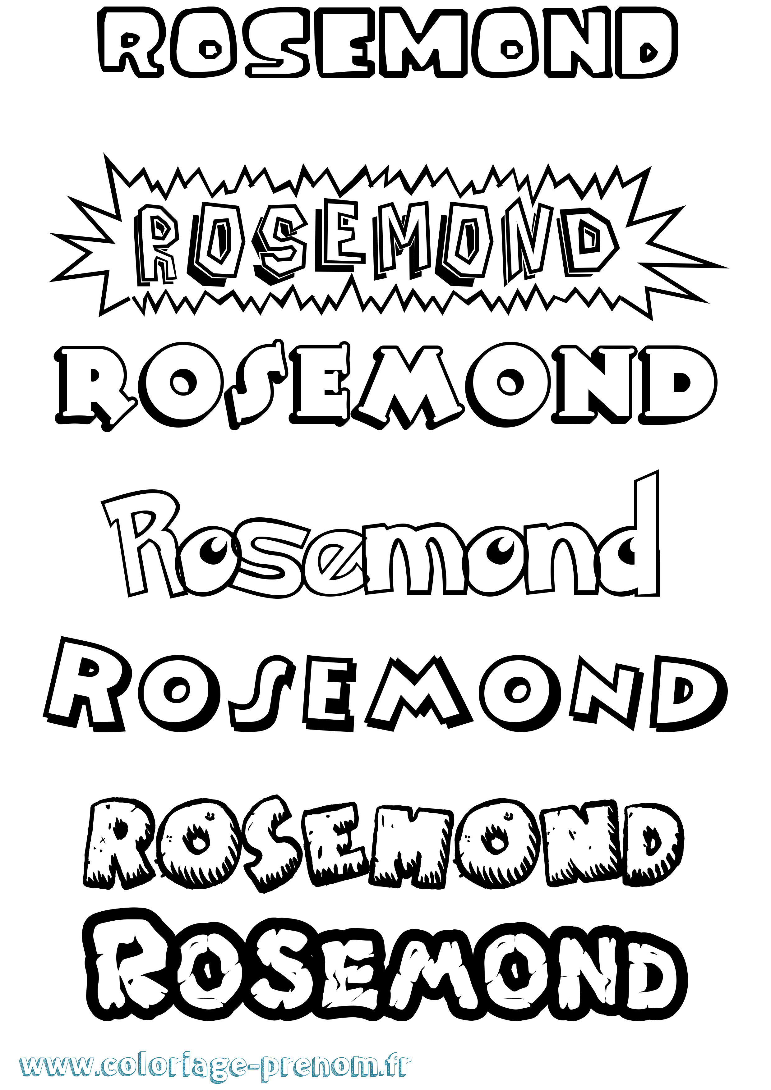 Coloriage Rosemond Dessin Animé Coloriage prénom Rosemond Dessin Animé