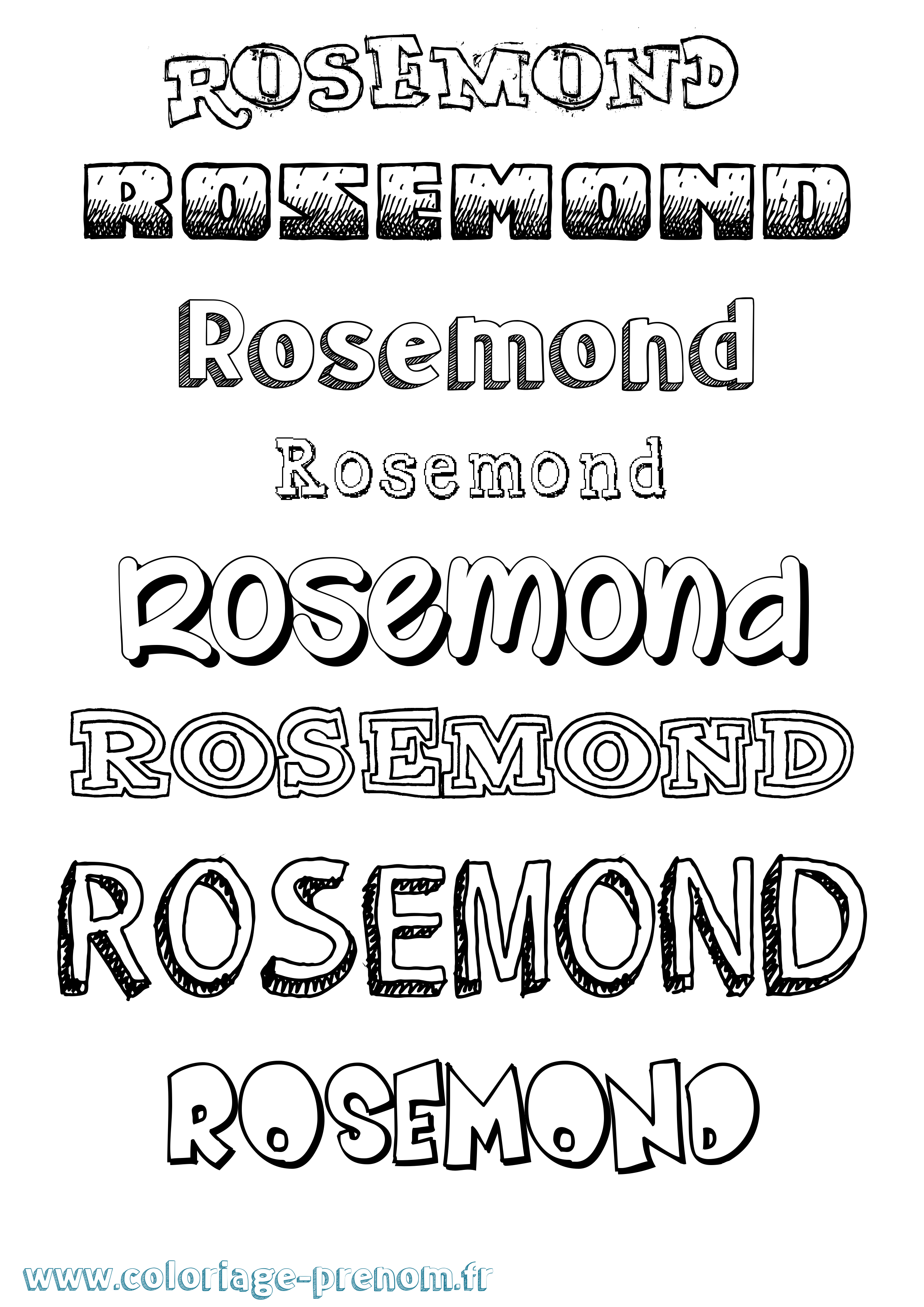Coloriage Rosemond Dessiné Coloriage prénom Rosemond Dessiné