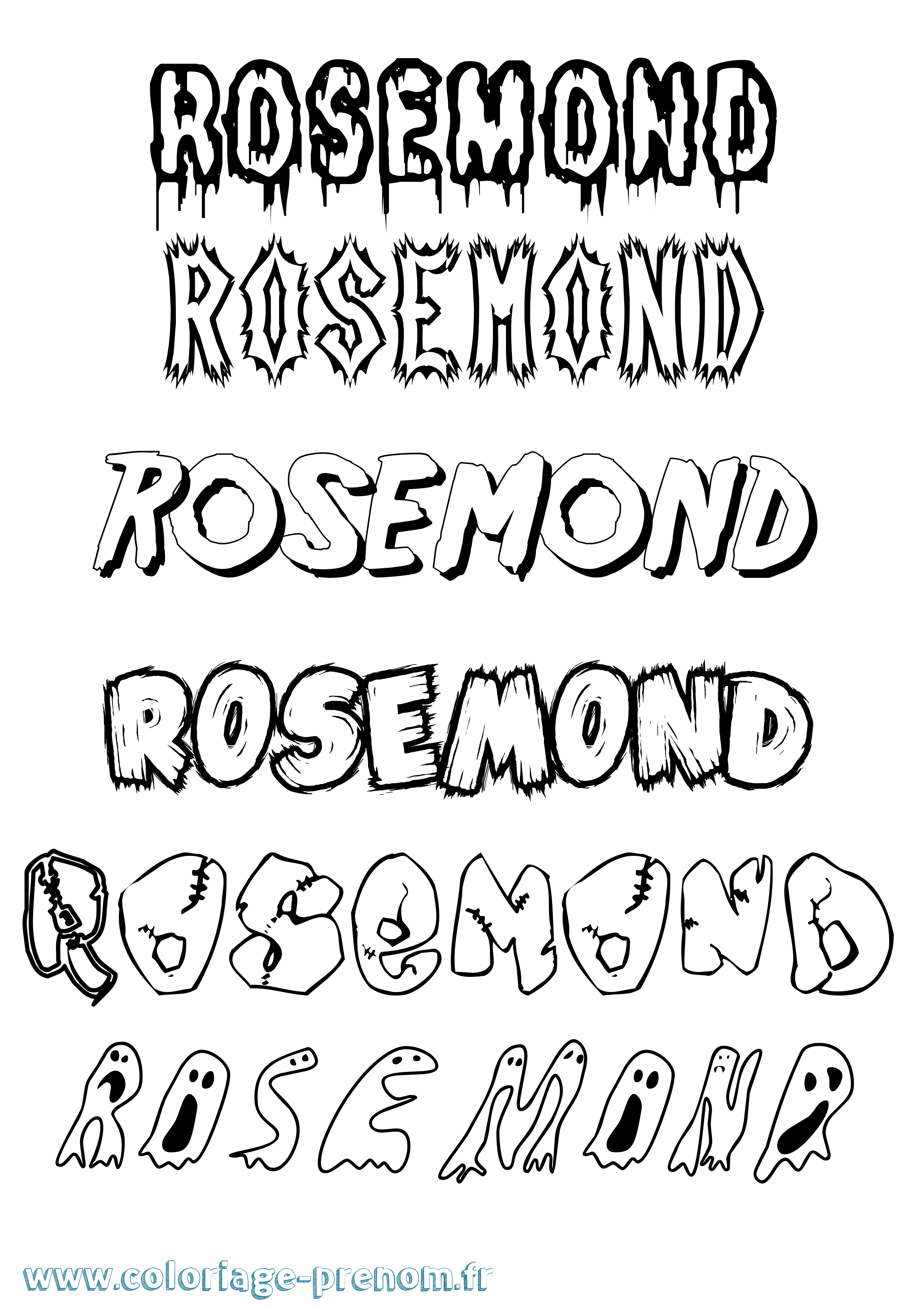 Coloriage Rosemond Frisson Coloriage prénom Rosemond Frisson