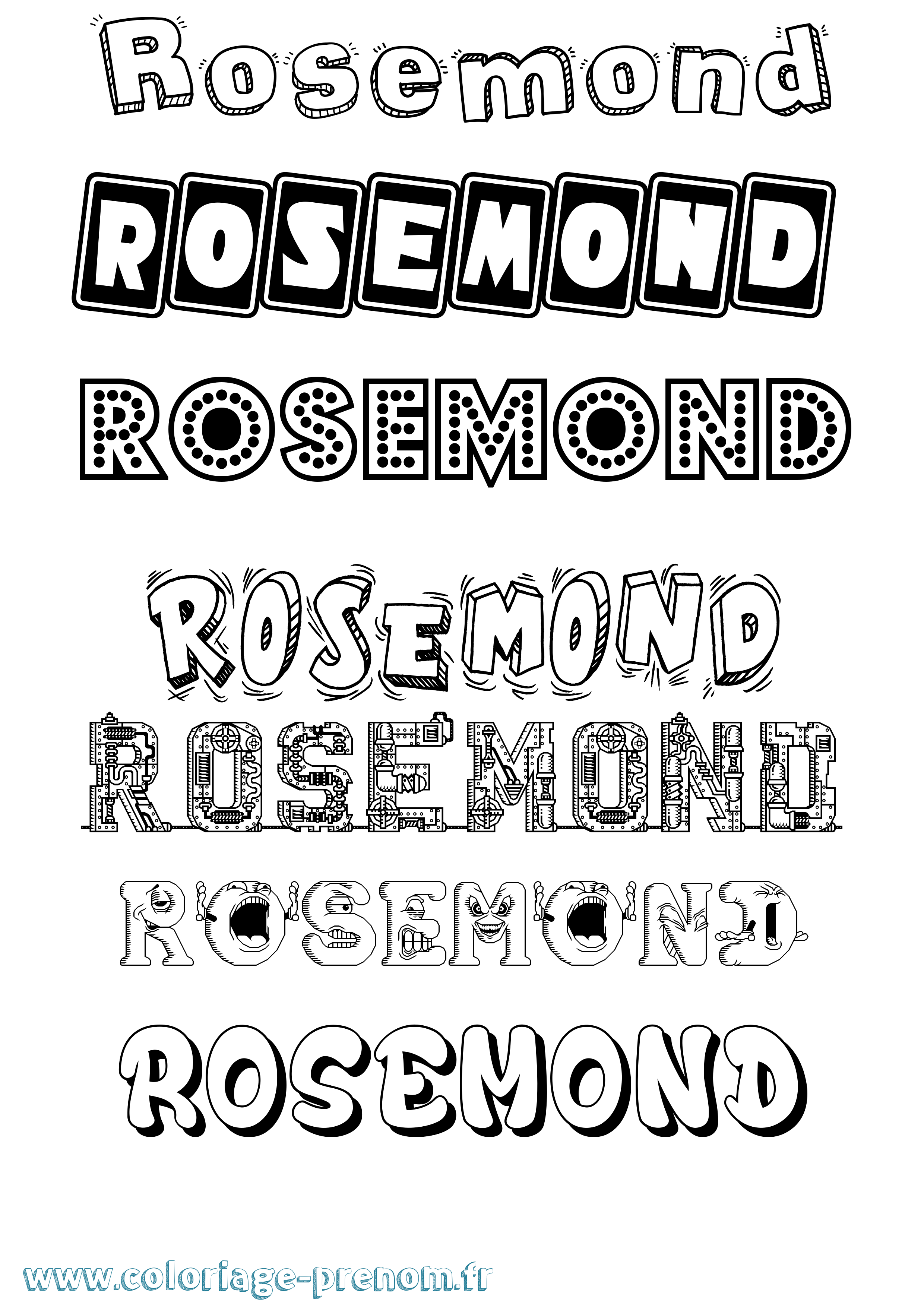 Coloriage Rosemond Fun Coloriage prénom Rosemond Fun