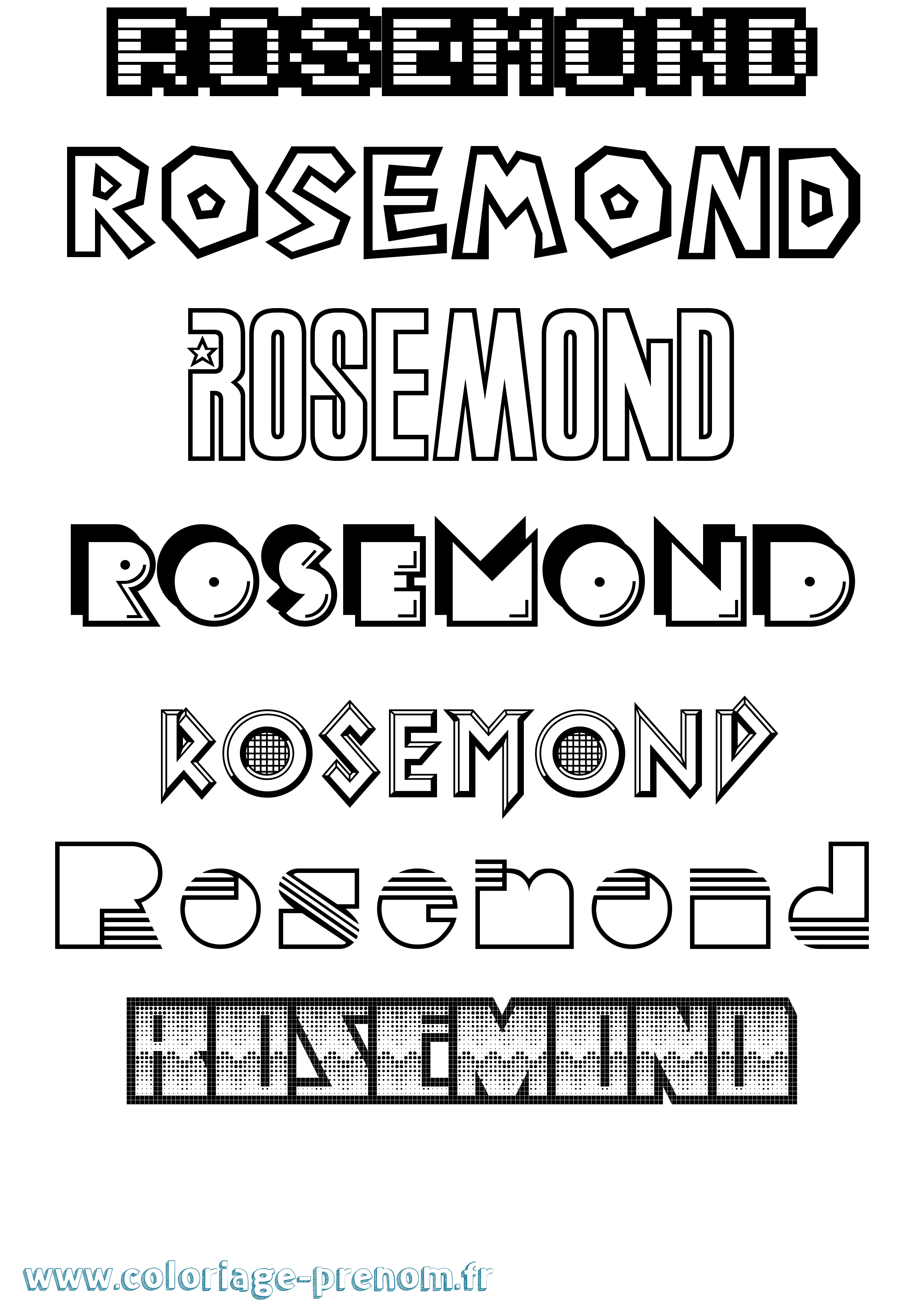 Coloriage Rosemond Jeux Vidéos Coloriage prénom Rosemond Jeux Vidéos