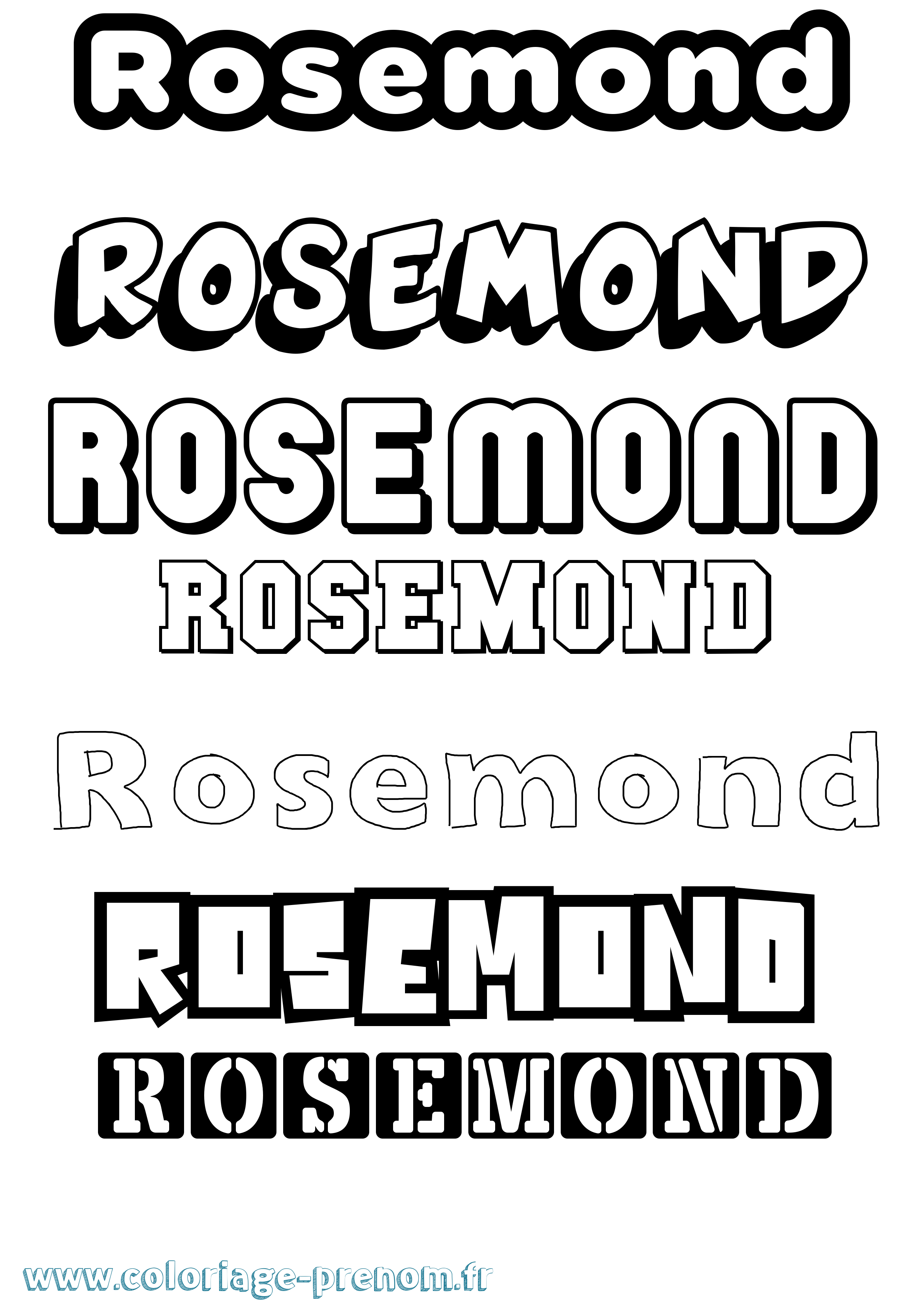 Coloriage Rosemond Simple Coloriage prénom Rosemond Simple
