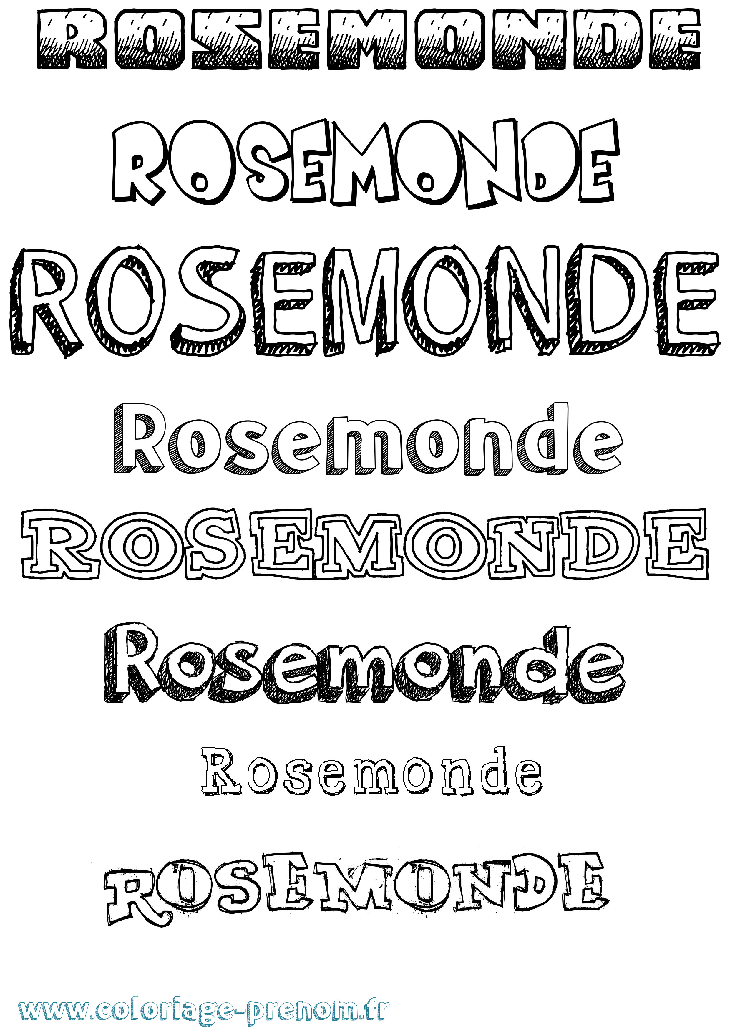 Coloriage Rosemonde Dessiné Coloriage prénom Rosemonde Dessiné