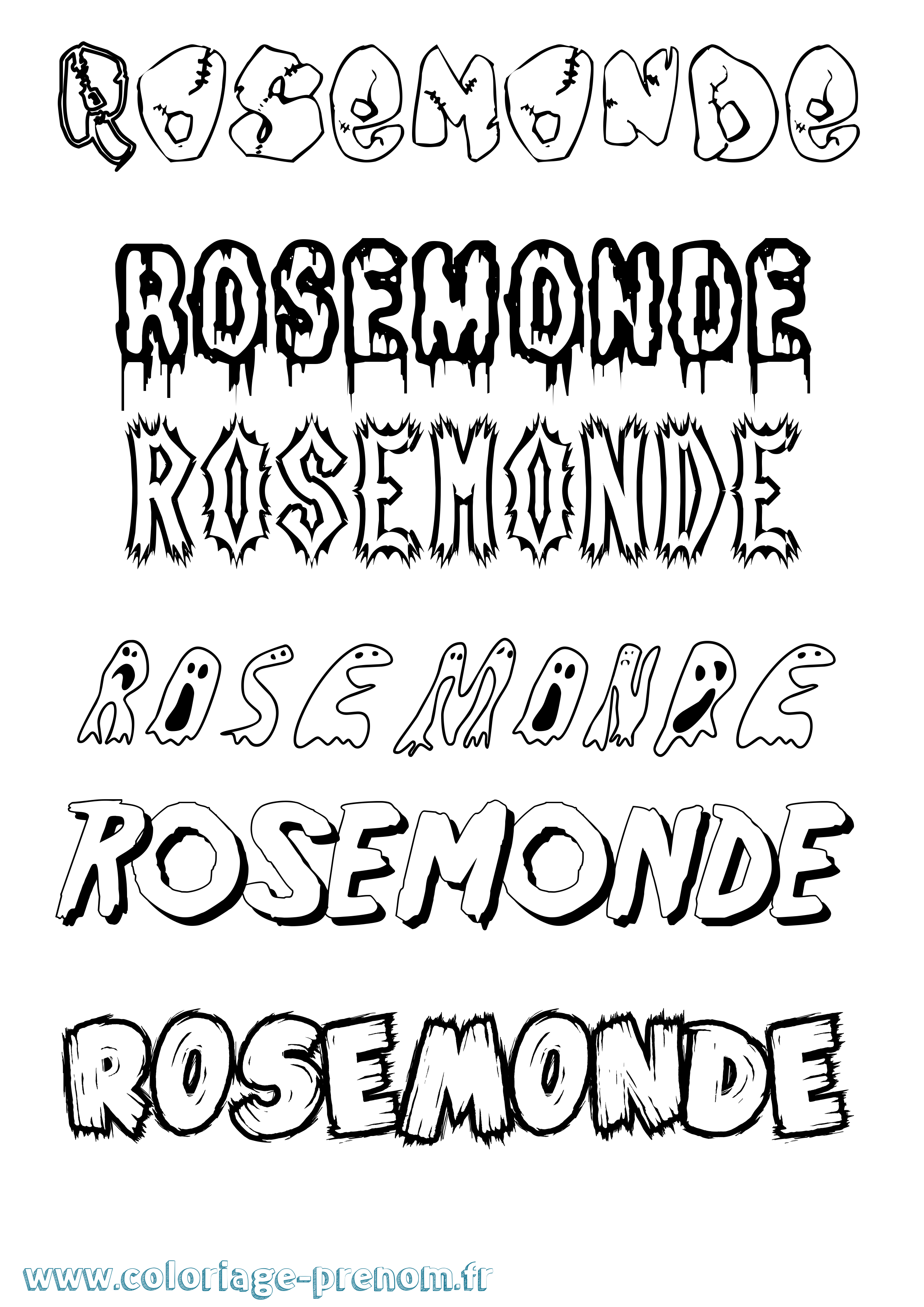 Coloriage Rosemonde Frisson Coloriage prénom Rosemonde Frisson