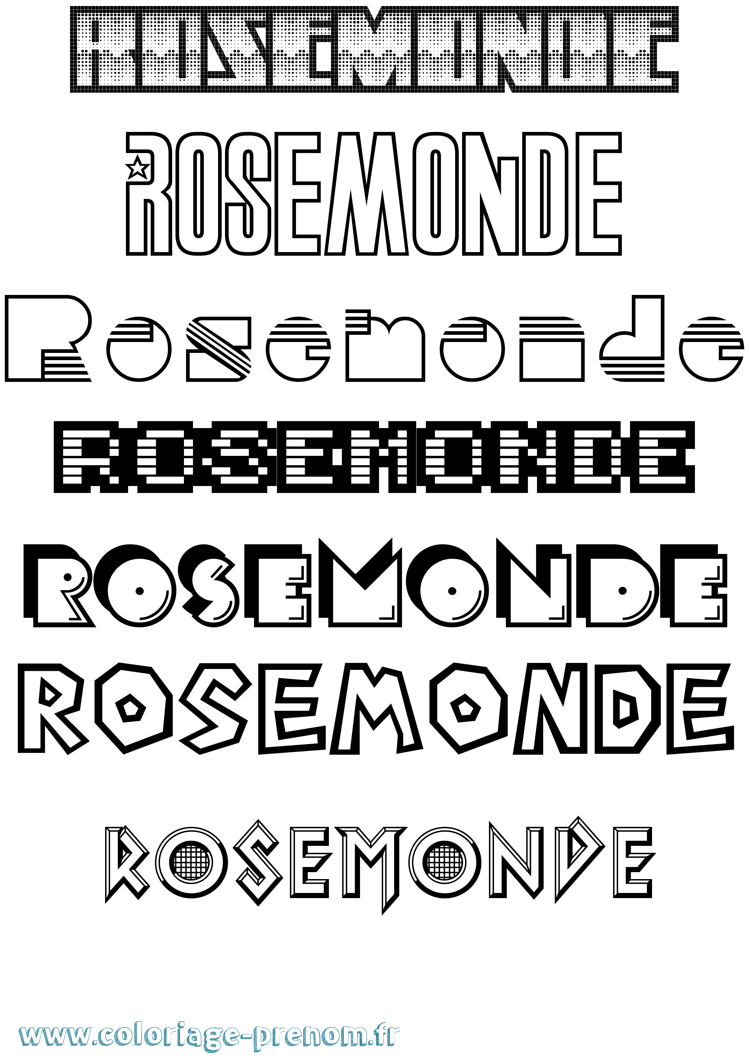 Coloriage Rosemonde Jeux Vidéos Coloriage prénom Rosemonde Jeux Vidéos
