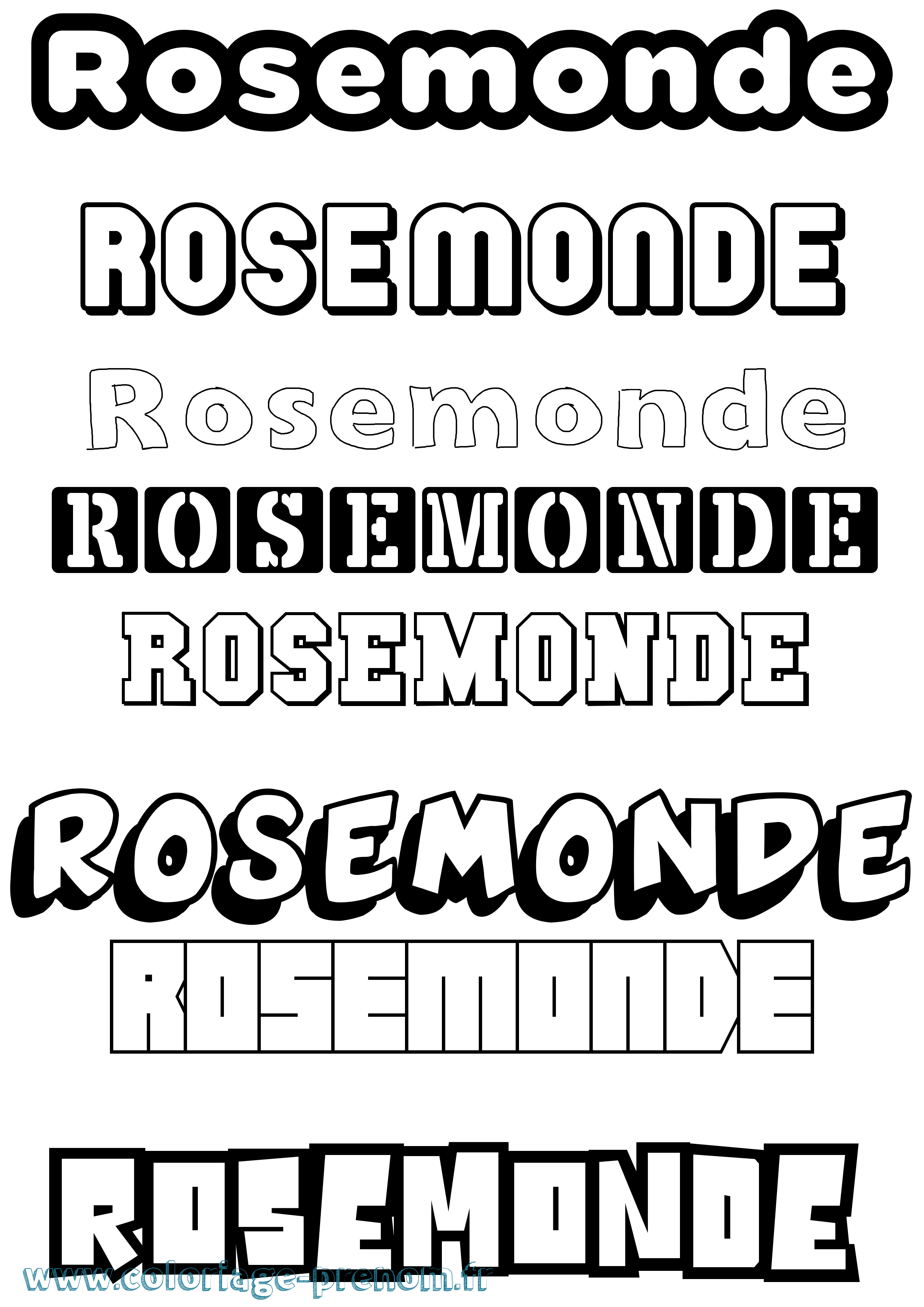 Coloriage Rosemonde Simple Coloriage prénom Rosemonde Simple