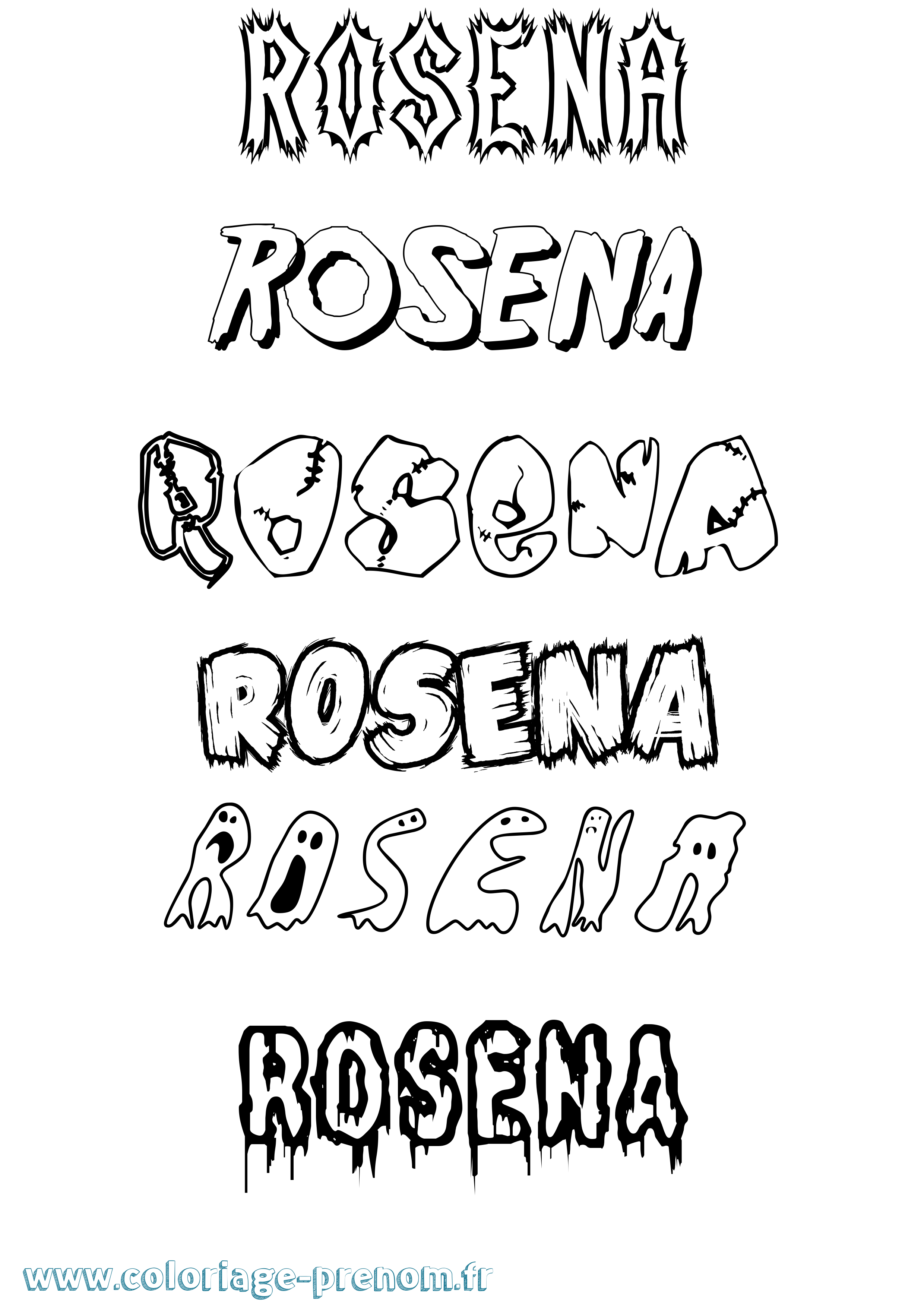 Coloriage Rosena Frisson Coloriage prénom Rosena Frisson