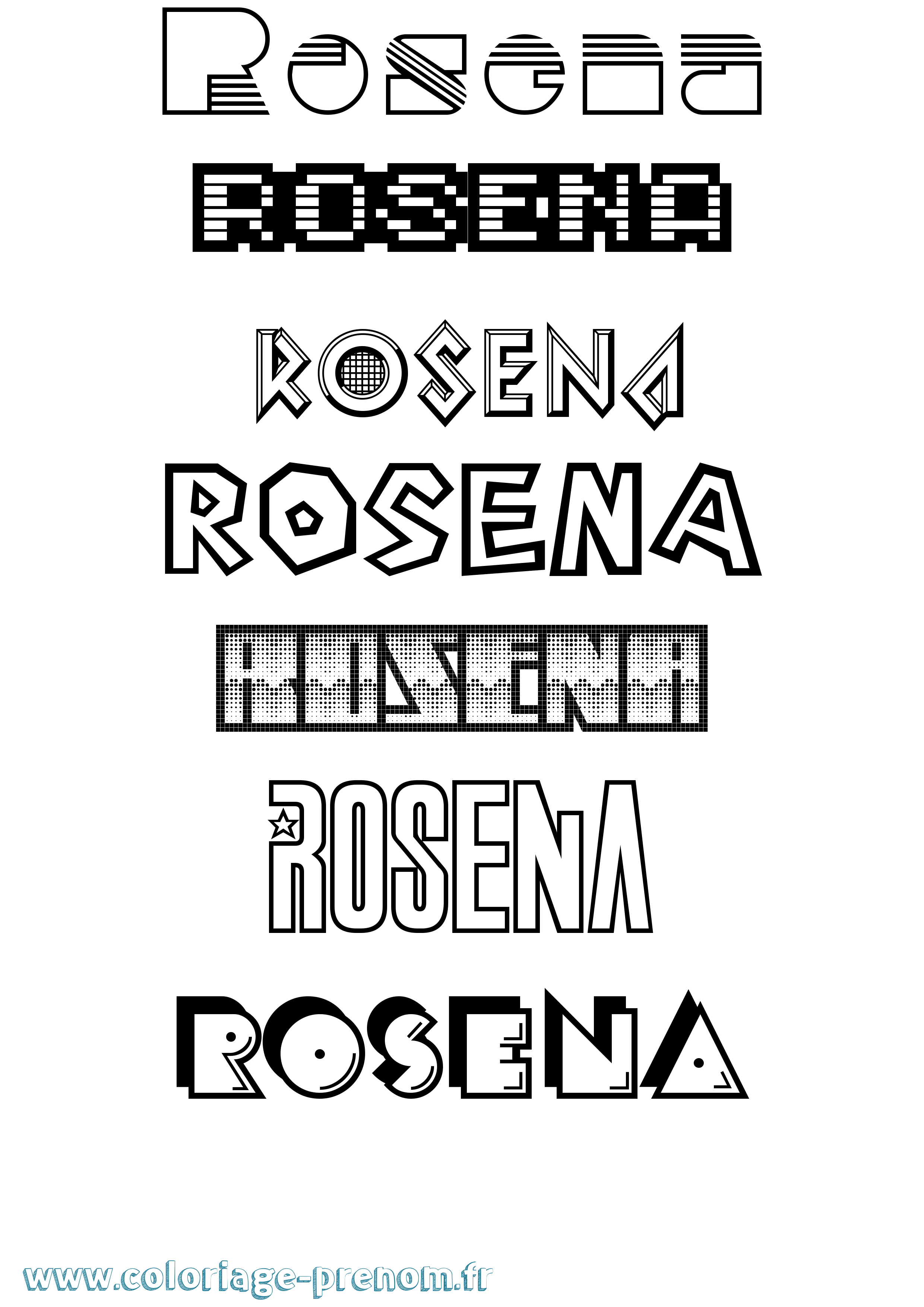Coloriage Rosena Jeux Vidéos Coloriage prénom Rosena Jeux Vidéos