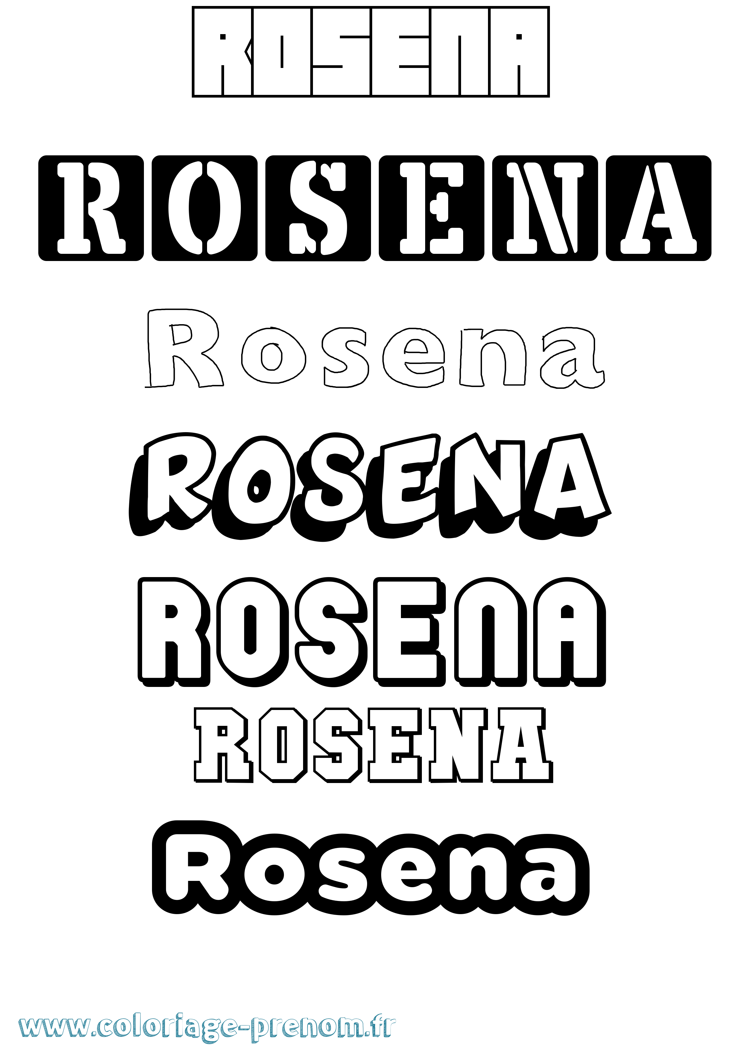 Coloriage Rosena Simple Coloriage prénom Rosena Simple