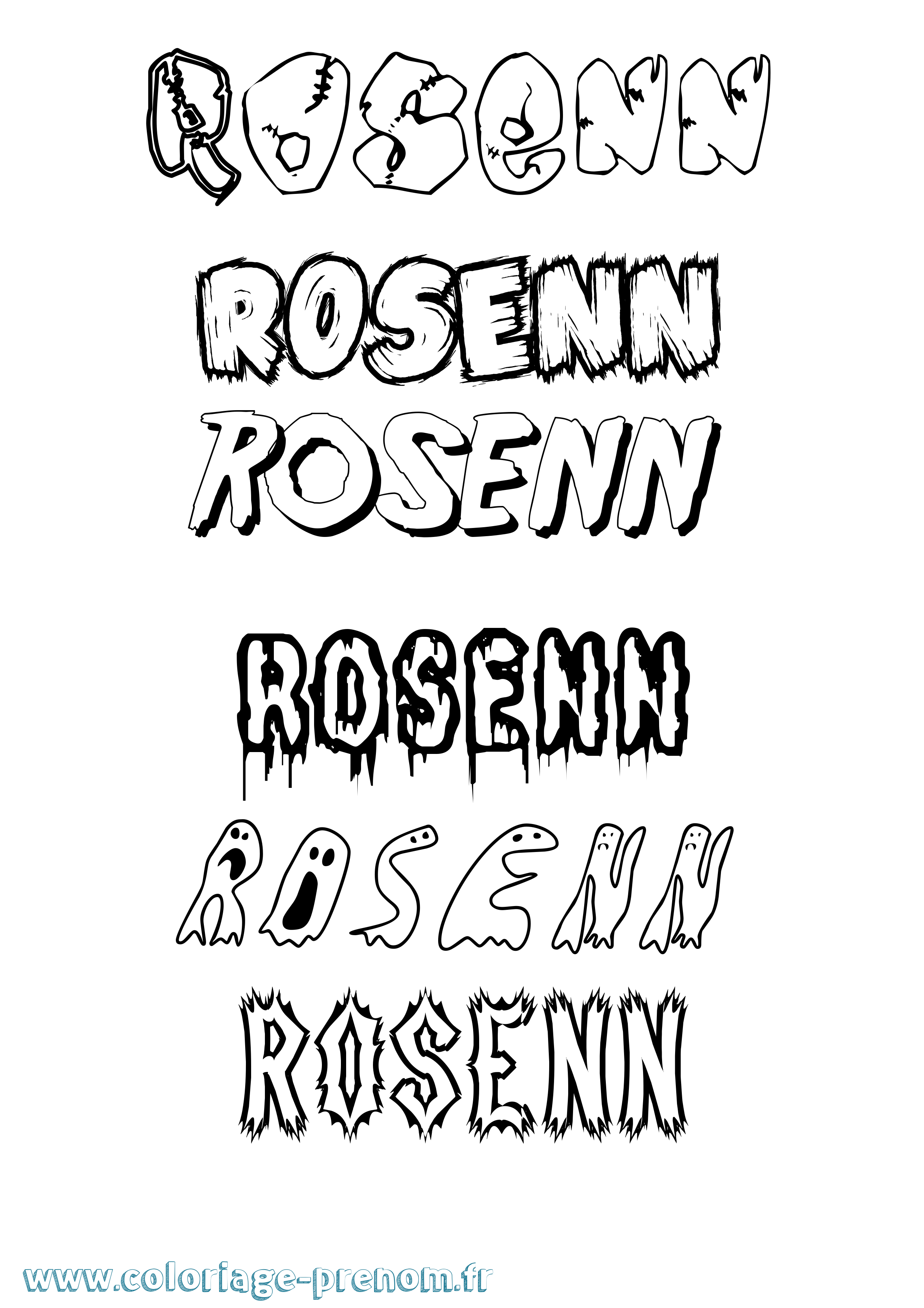 Coloriage Rosenn Frisson Coloriage prénom Rosenn Frisson