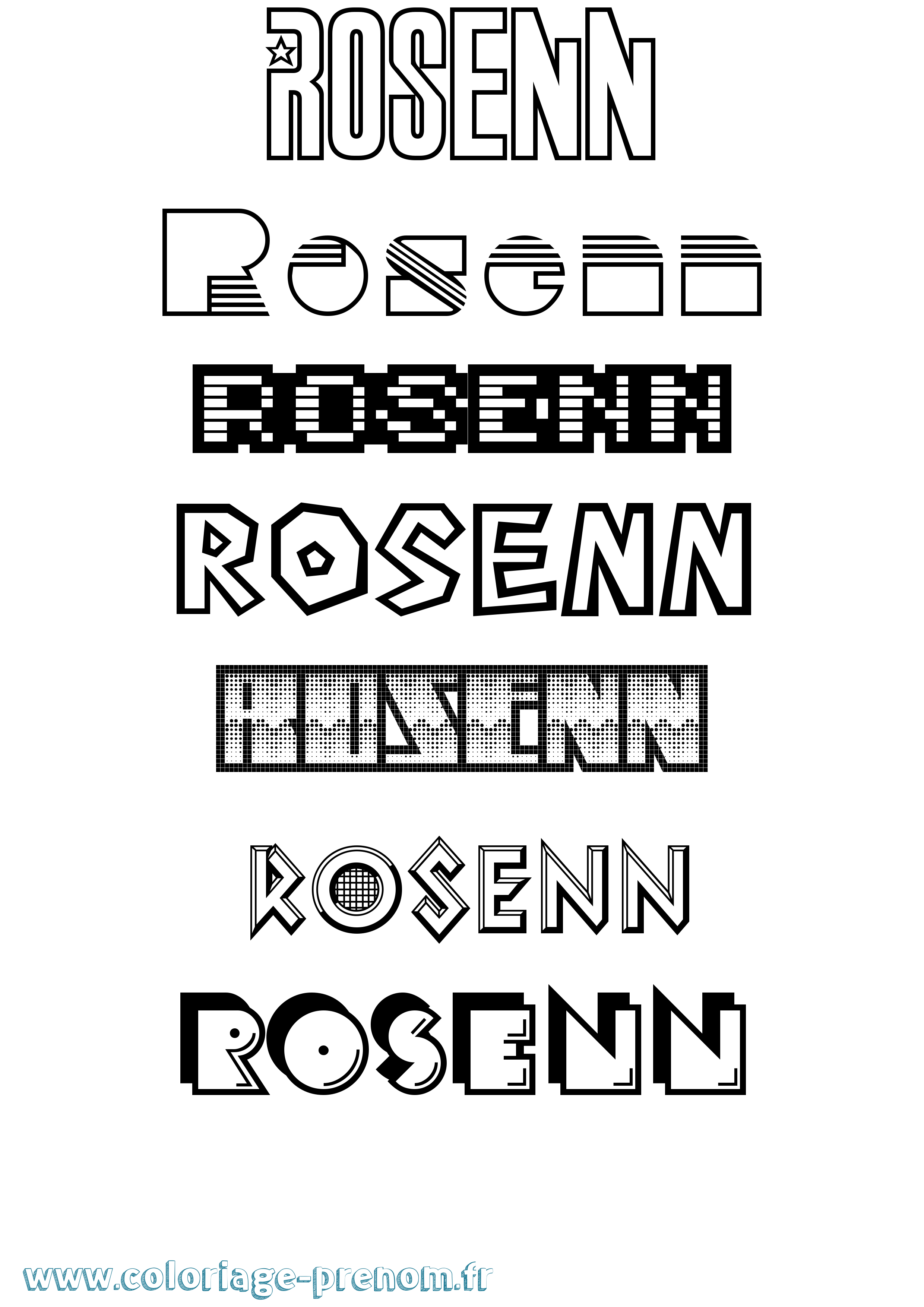 Coloriage Rosenn Jeux Vidéos Coloriage prénom Rosenn Jeux Vidéos