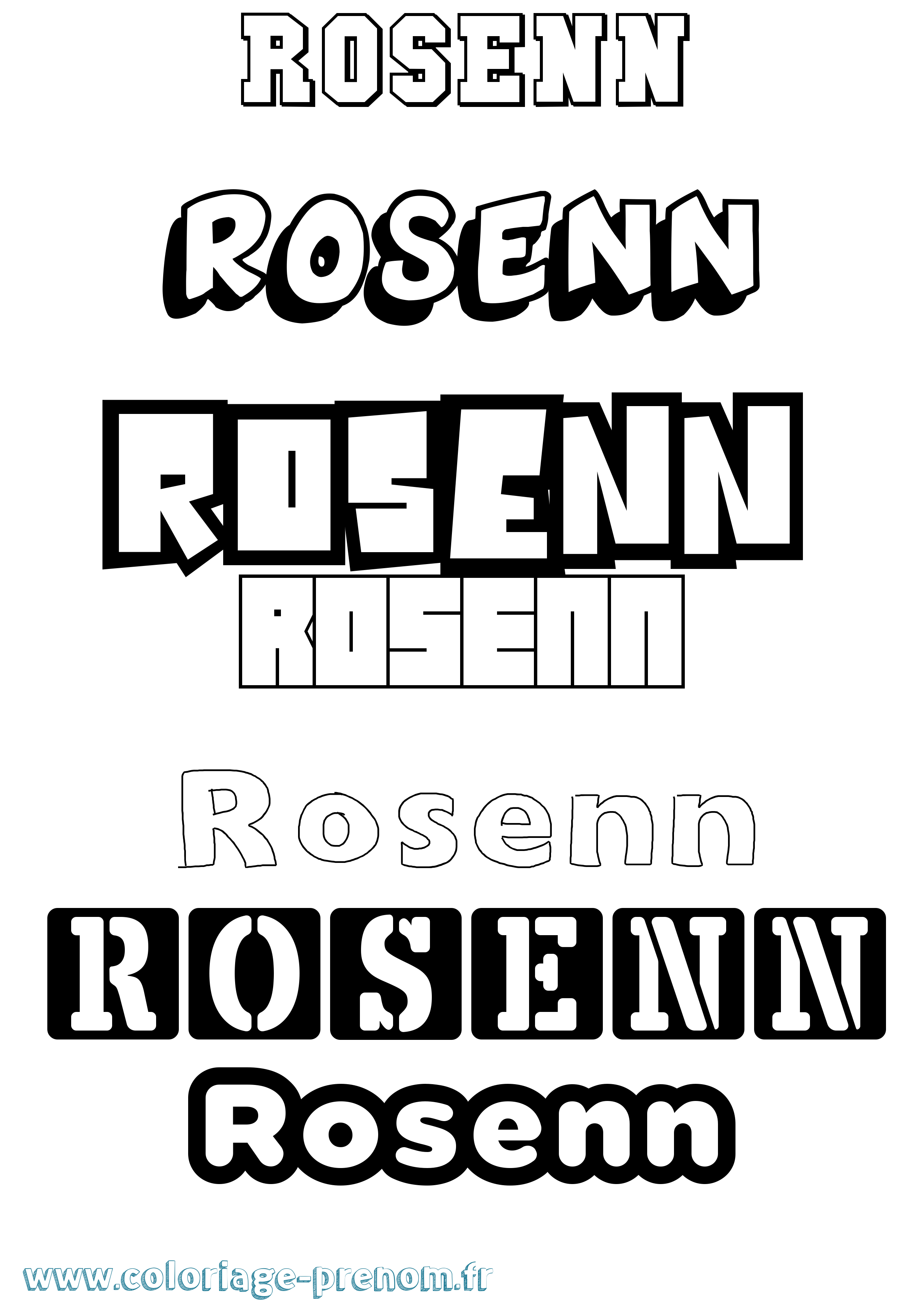 Coloriage Rosenn Simple Coloriage prénom Rosenn Simple