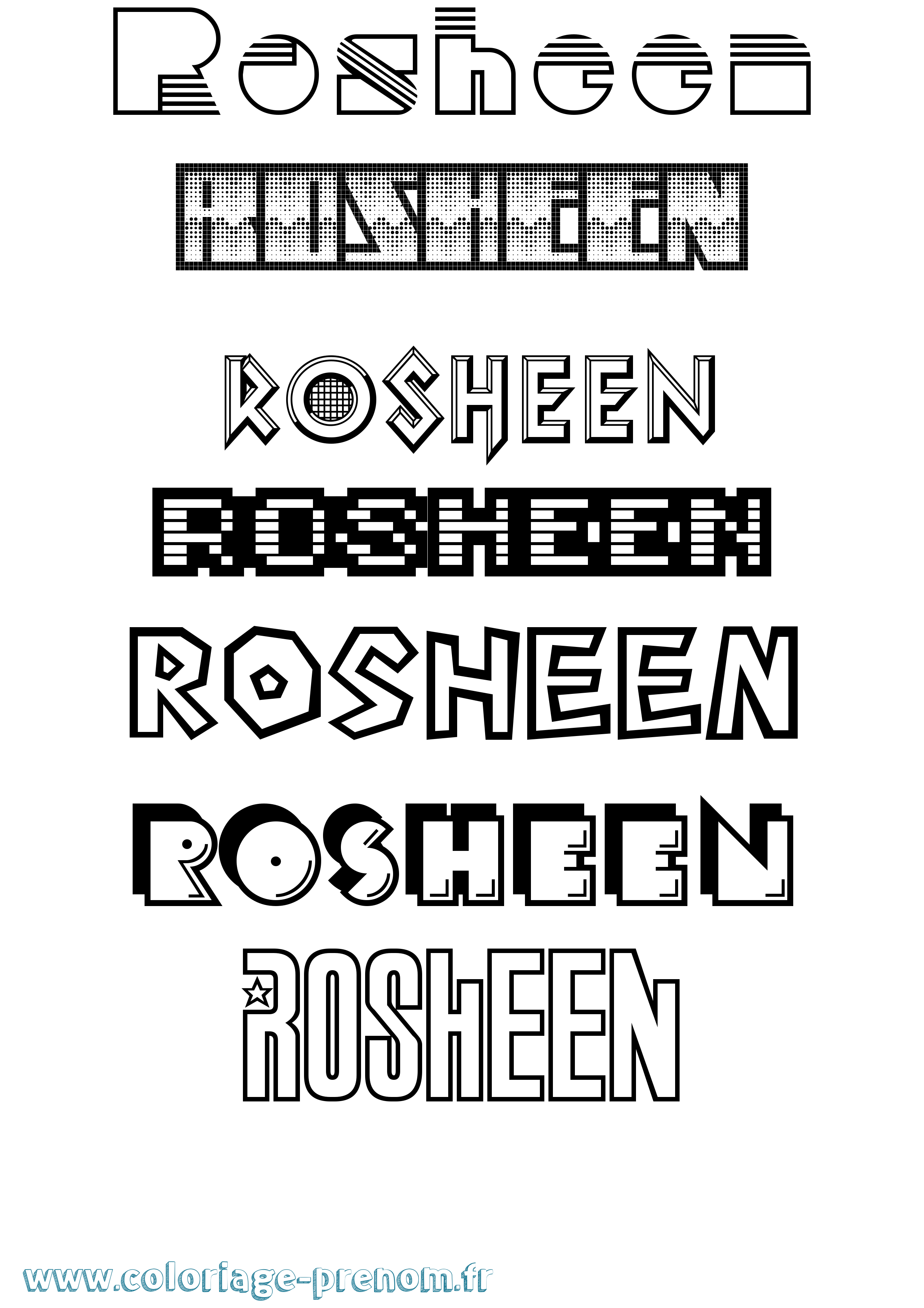 Coloriage Rosheen Jeux Vidéos Coloriage prénom Rosheen Jeux Vidéos