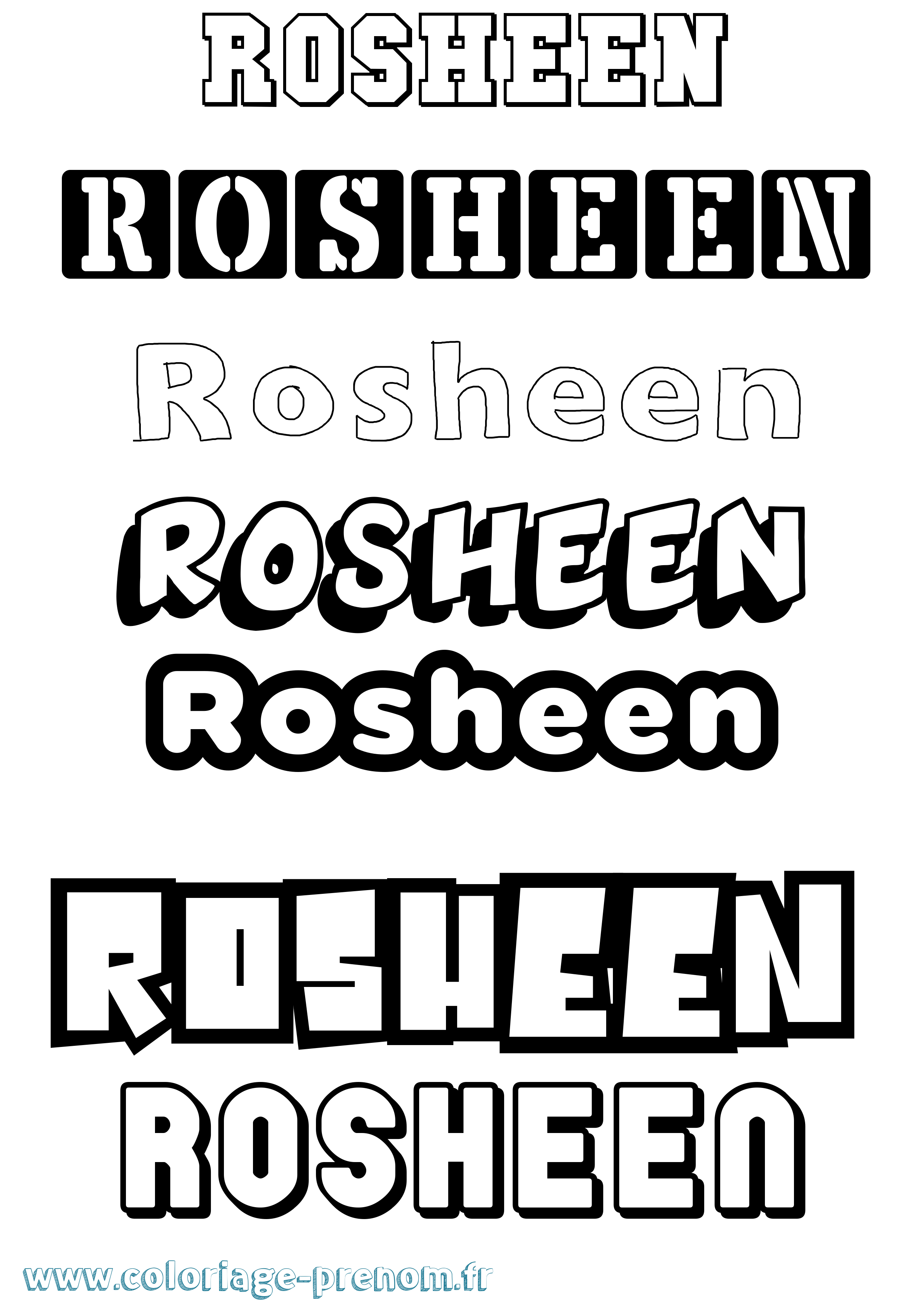 Coloriage Rosheen Simple Coloriage prénom Rosheen Simple