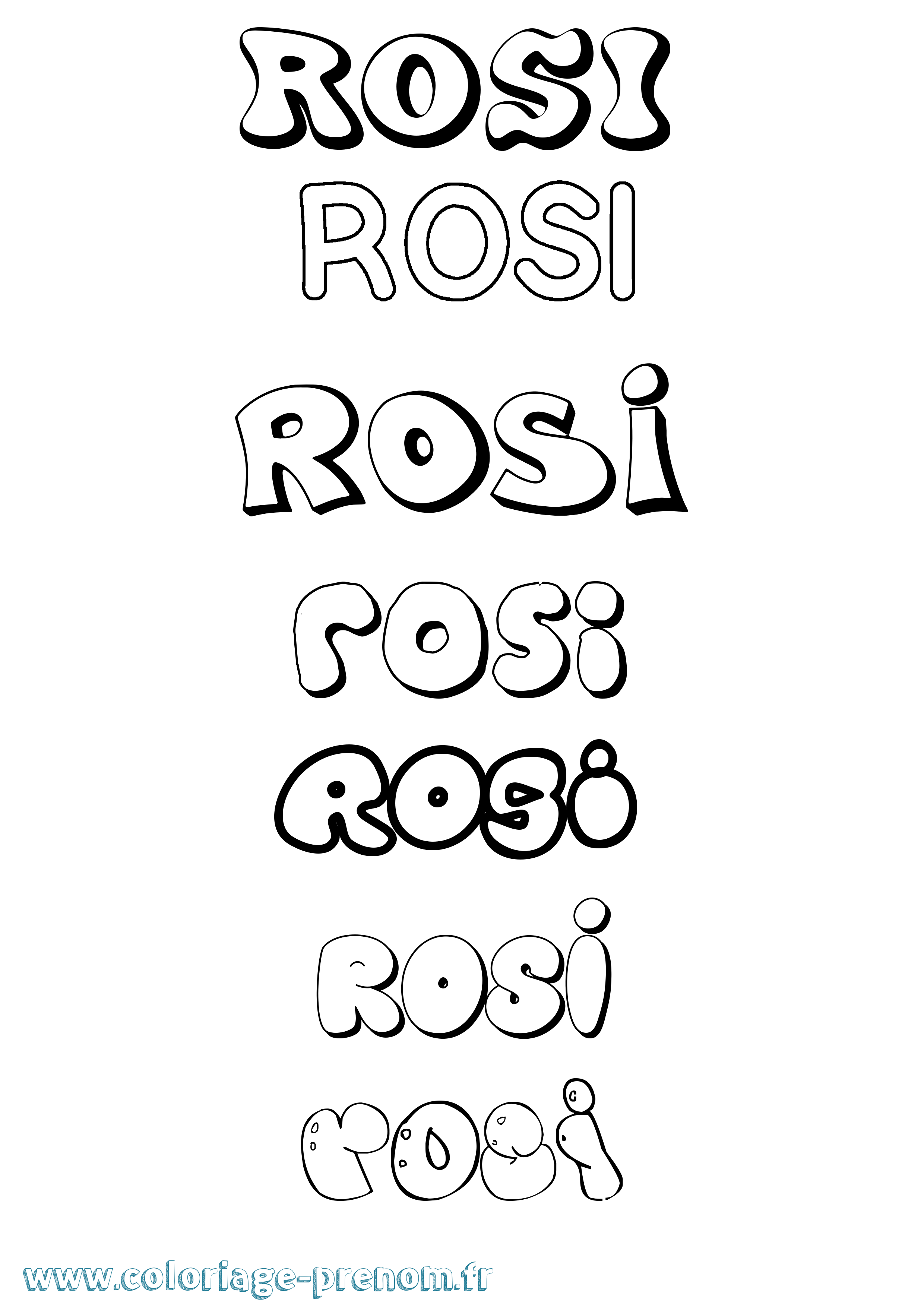 Coloriage Rosi Bubble Coloriage prénom Rosi Bubble