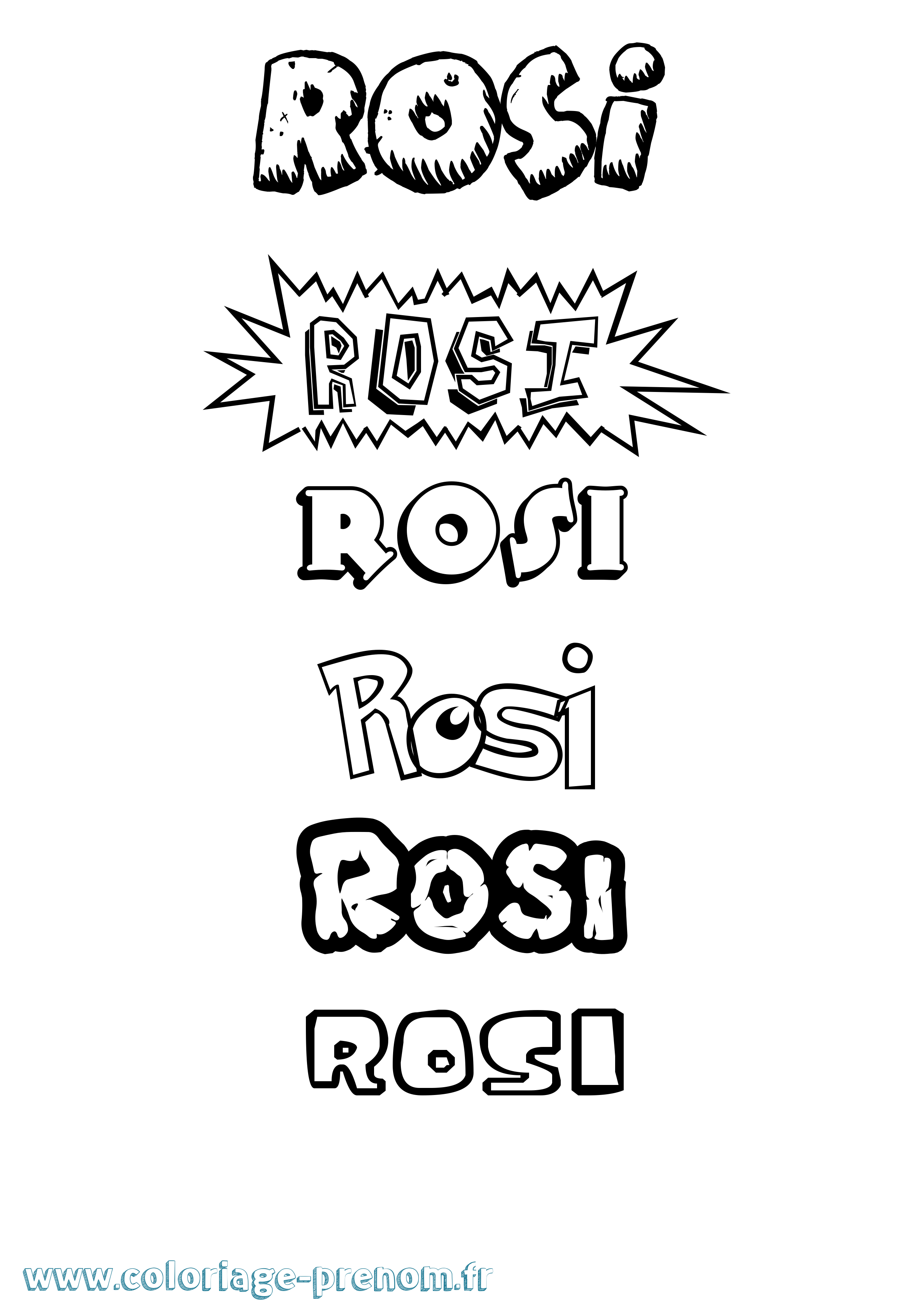 Coloriage Rosi Dessin Animé Coloriage prénom Rosi Dessin Animé