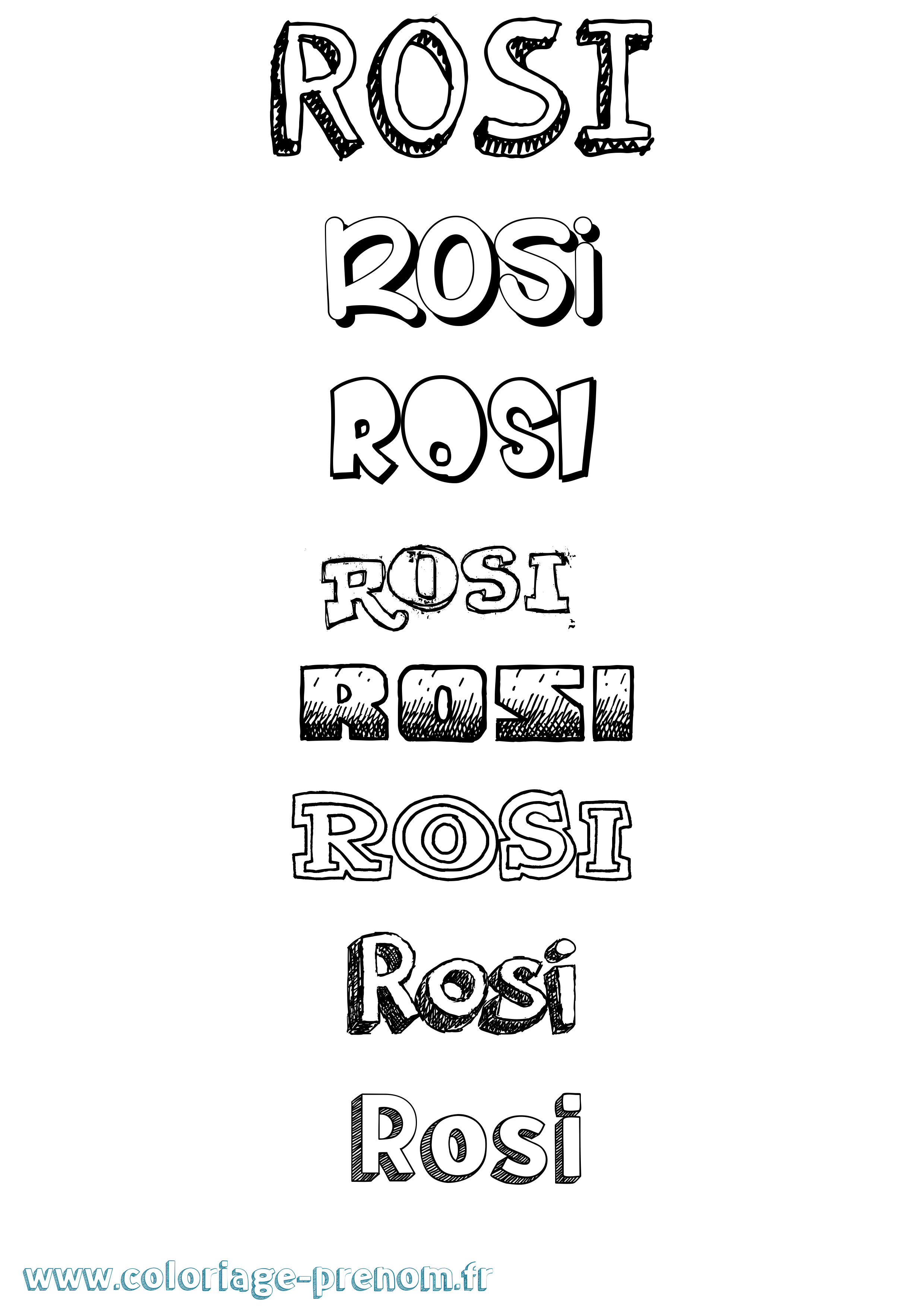 Coloriage Rosi Dessiné Coloriage prénom Rosi Dessiné