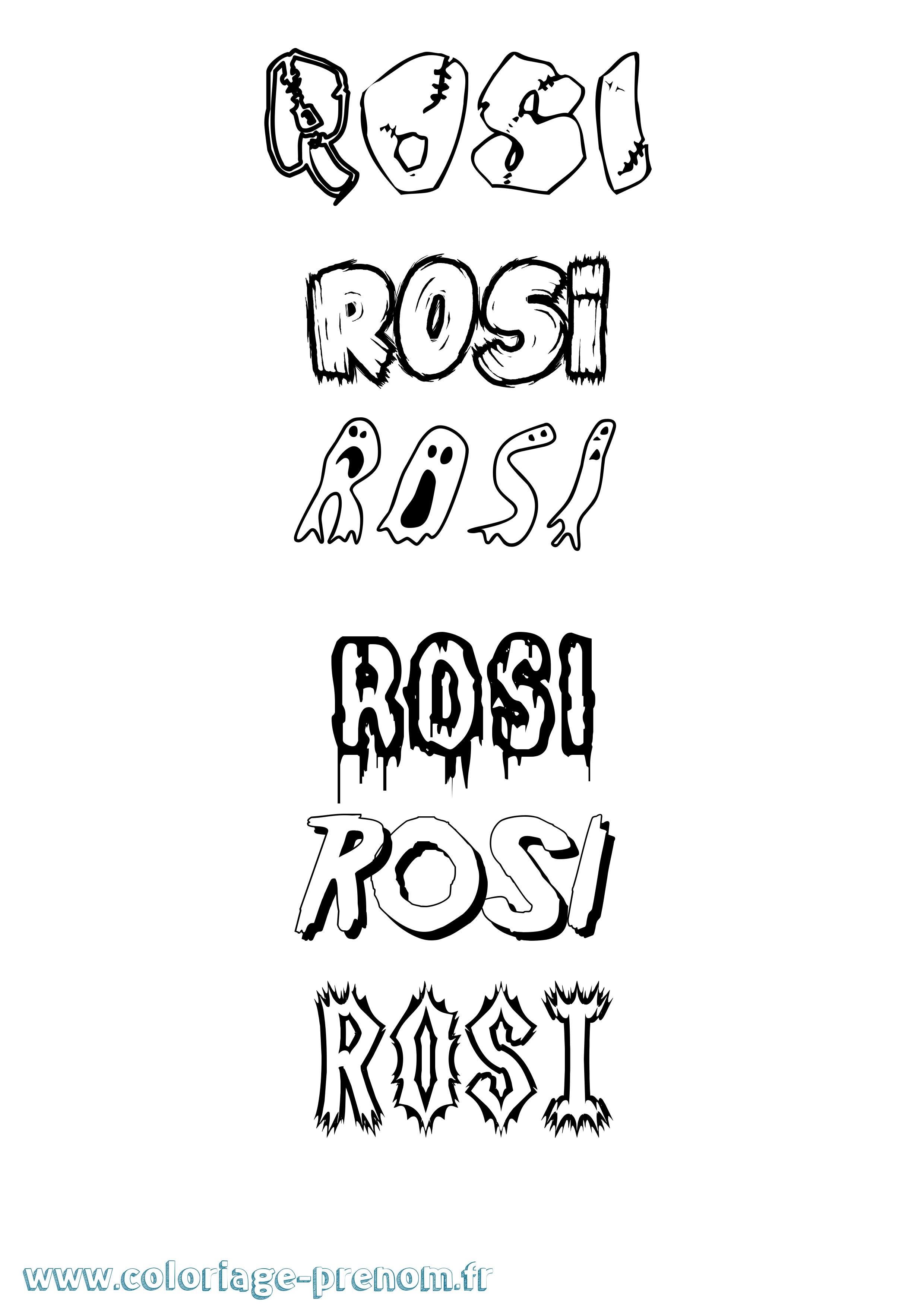 Coloriage Rosi Frisson Coloriage prénom Rosi Frisson