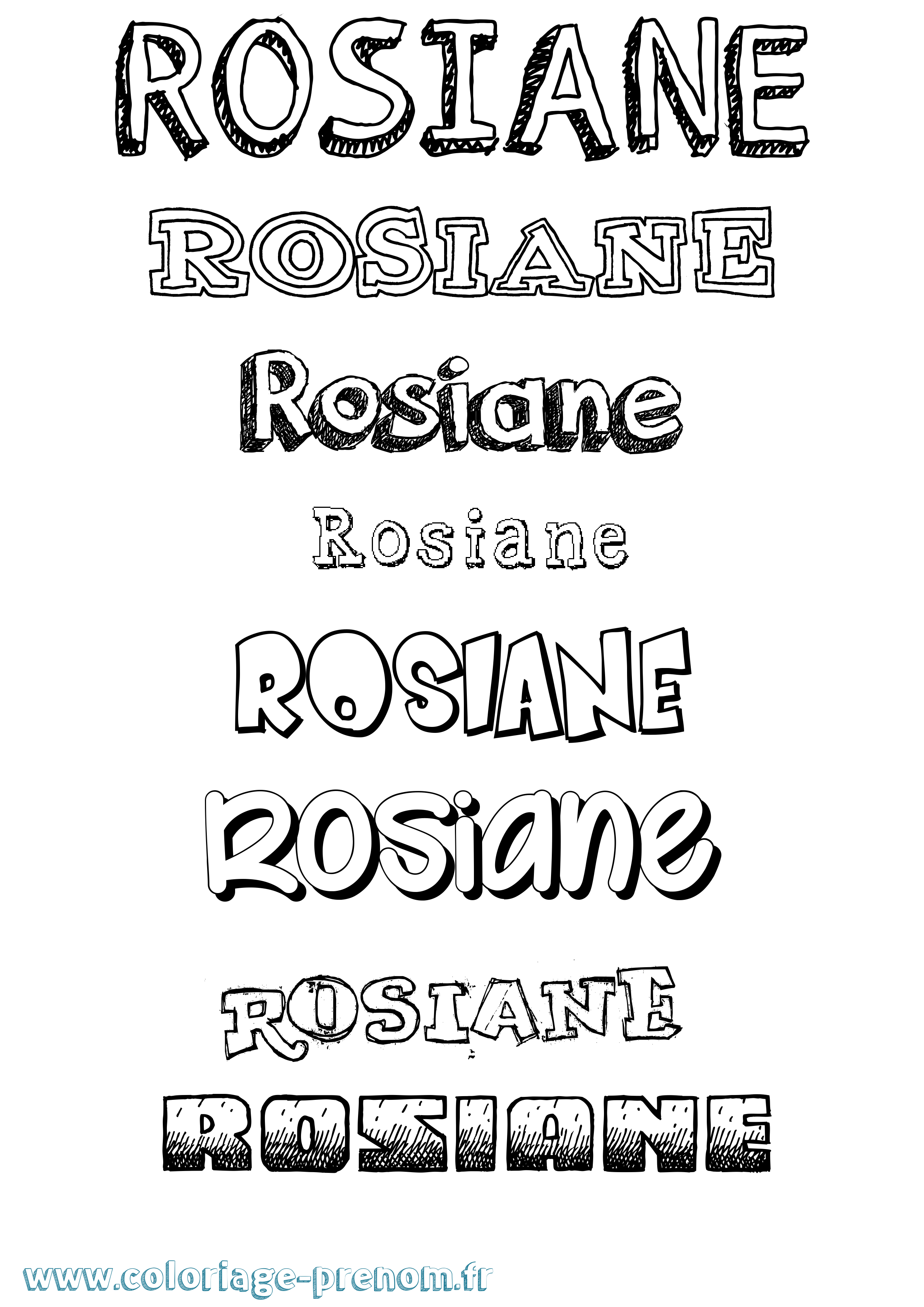 Coloriage Rosiane Dessiné Coloriage prénom Rosiane Dessiné
