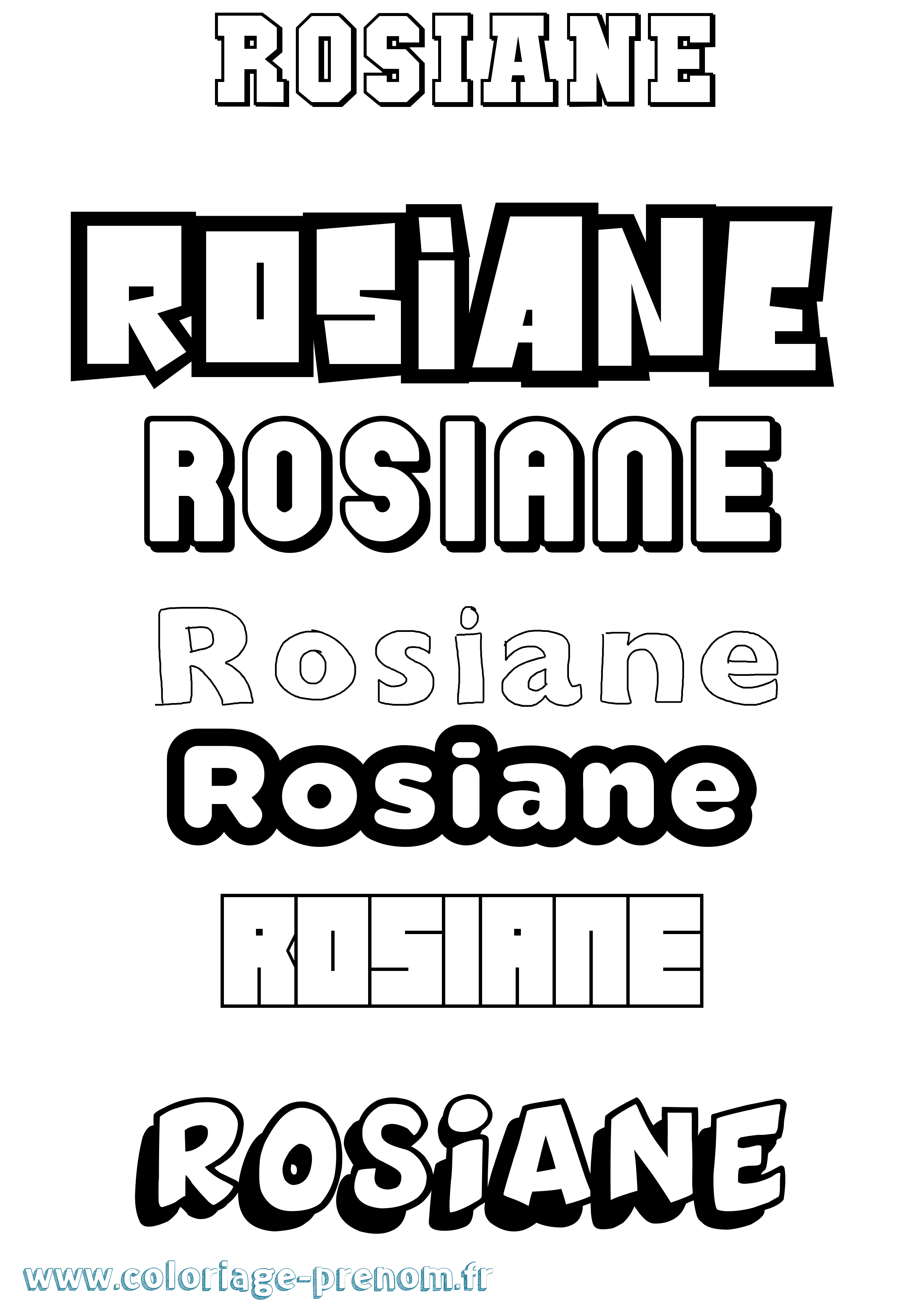 Coloriage Rosiane Simple Coloriage prénom Rosiane Simple
