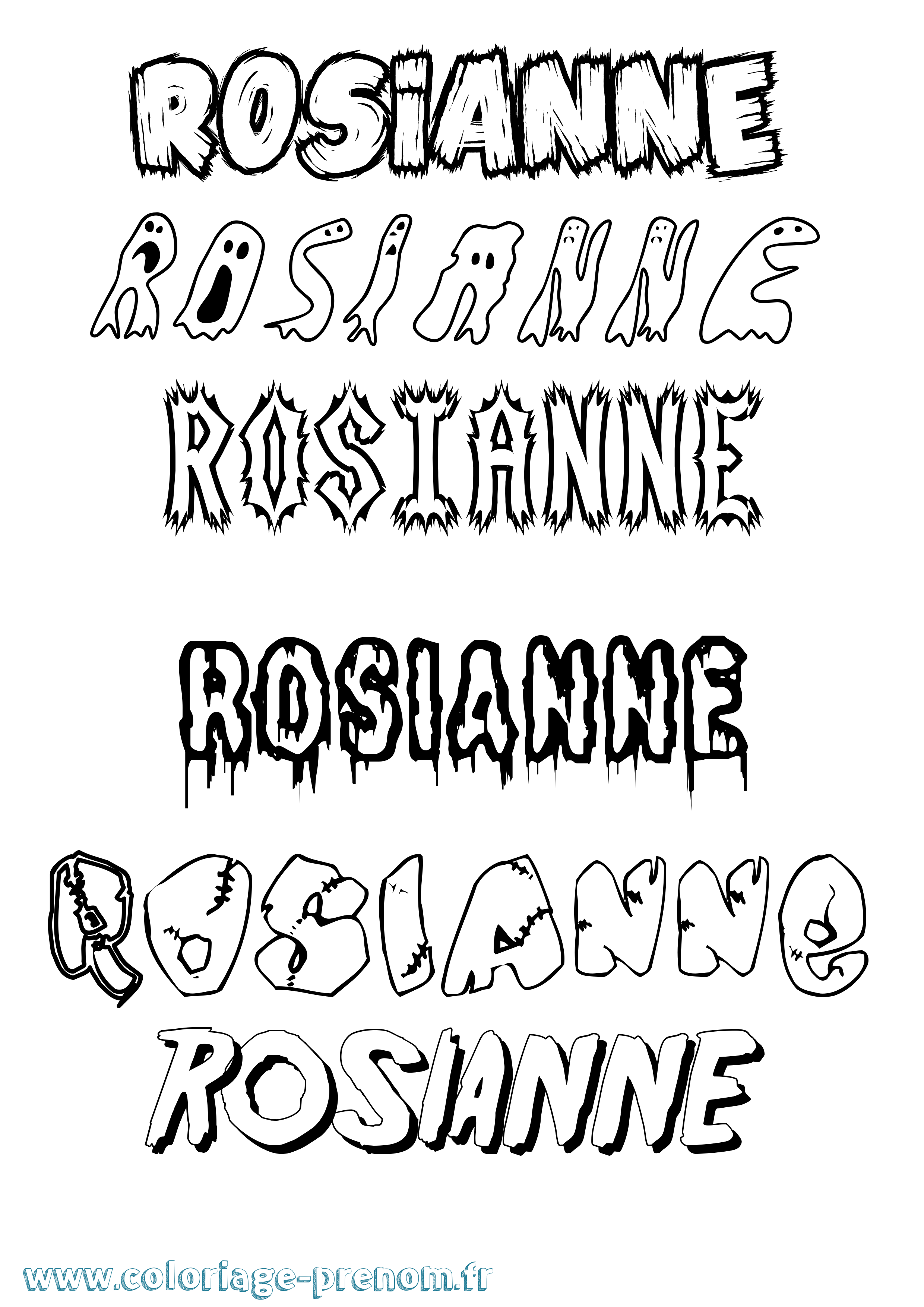 Coloriage Rosianne Frisson Coloriage prénom Rosianne Frisson
