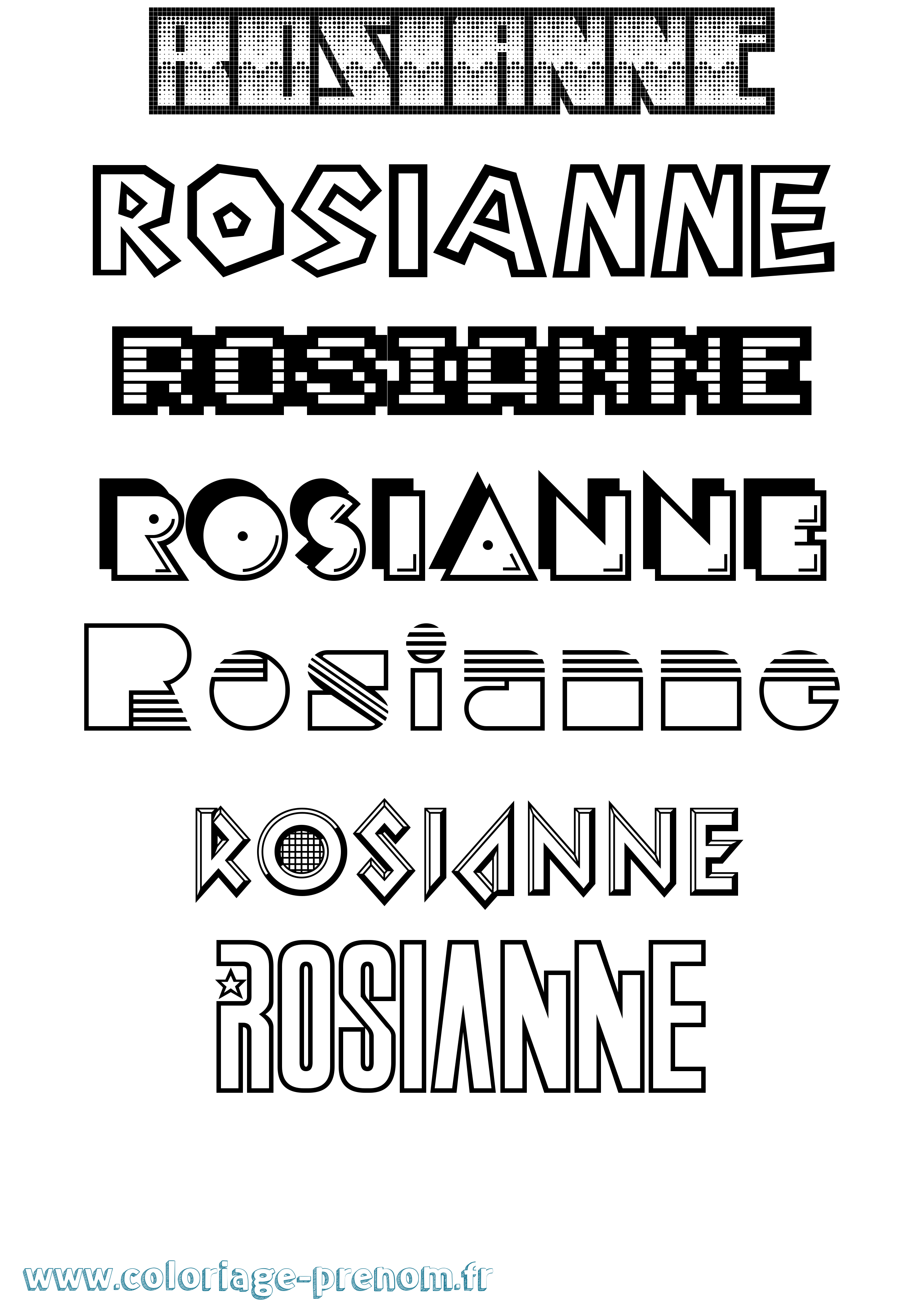 Coloriage Rosianne Jeux Vidéos Coloriage prénom Rosianne Jeux Vidéos