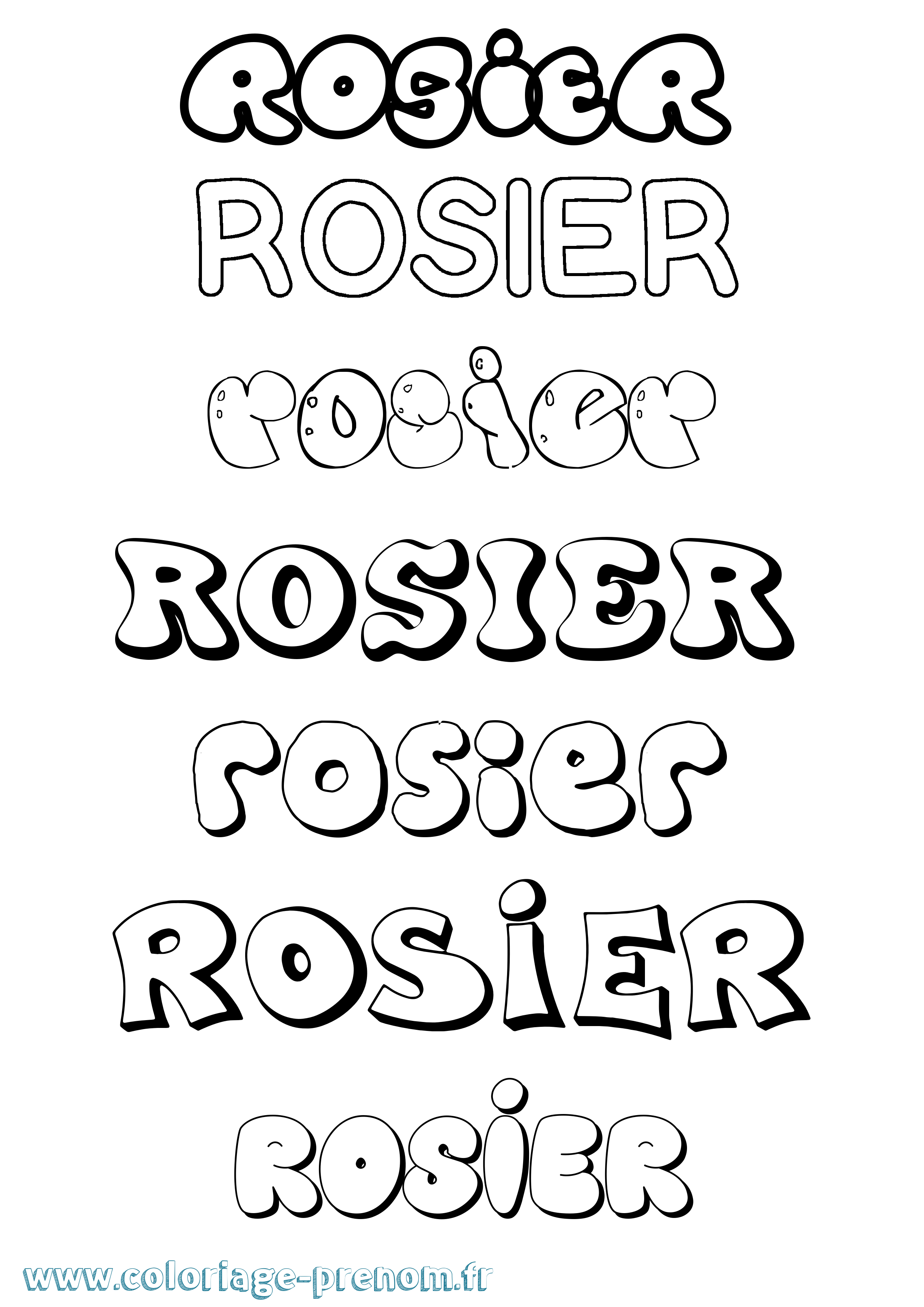 Coloriage Rosier Bubble Coloriage prénom Rosier Bubble
