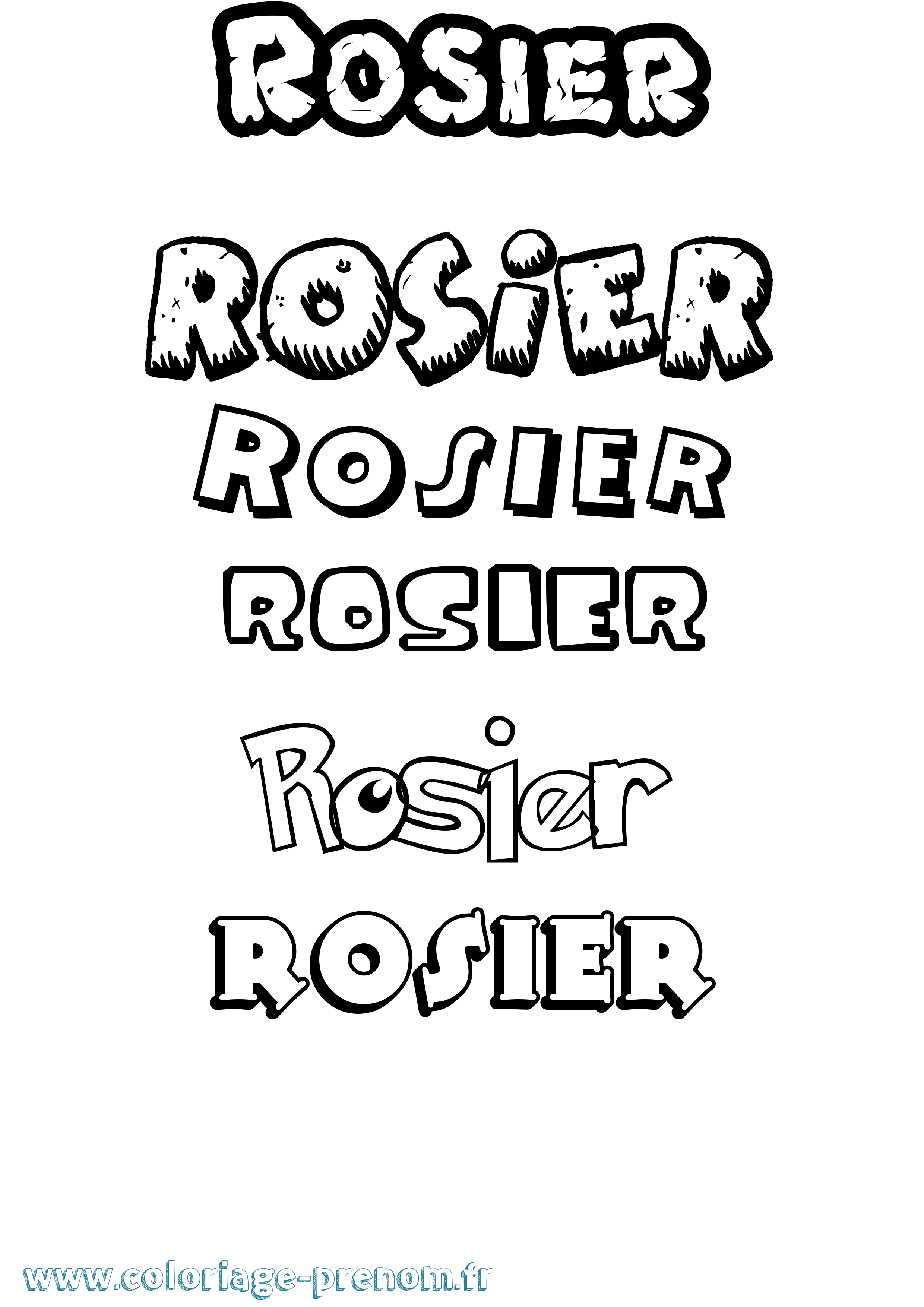 Coloriage Rosier Dessin Animé Coloriage prénom Rosier Dessin Animé