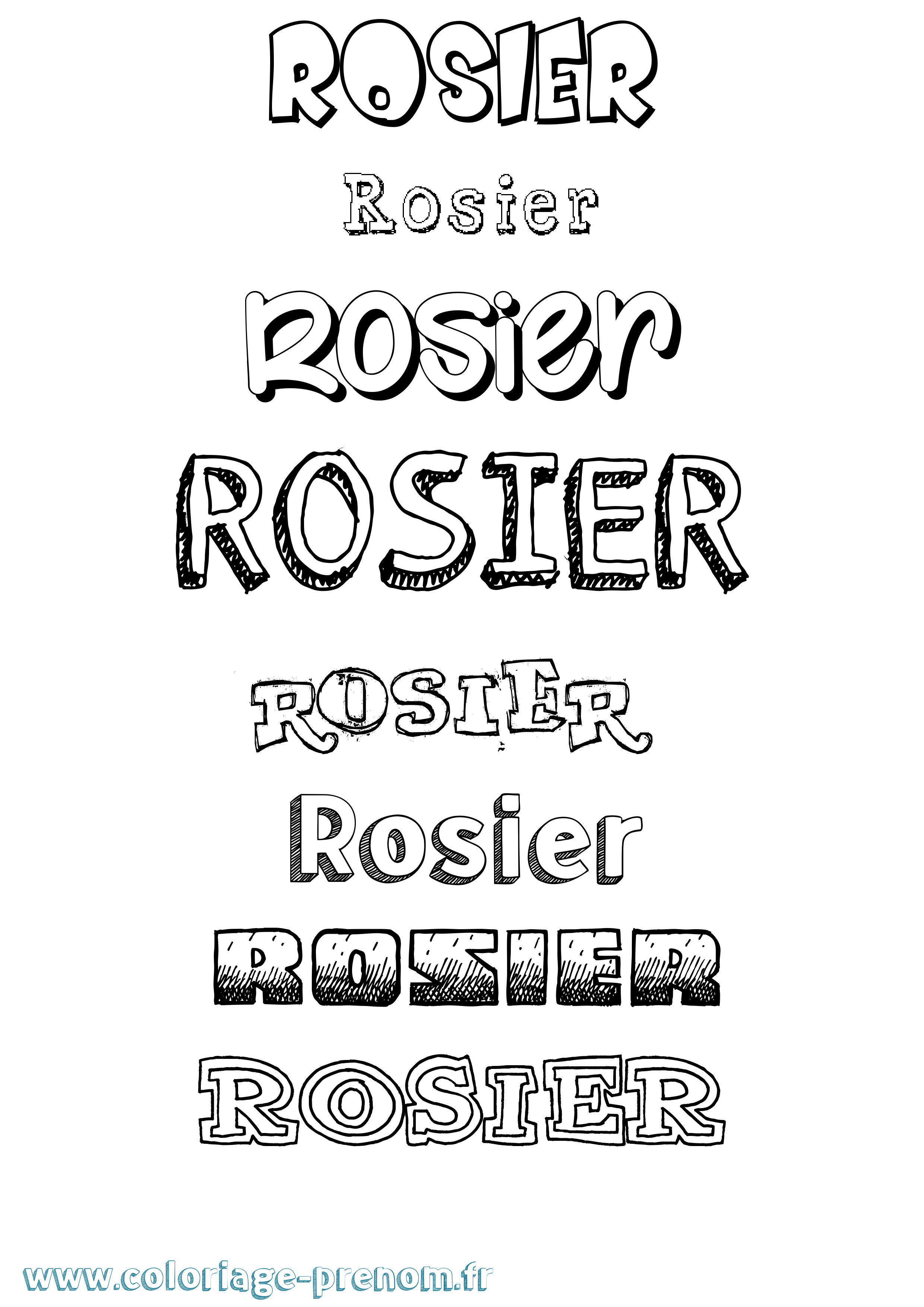 Coloriage Rosier Dessiné Coloriage prénom Rosier Dessiné