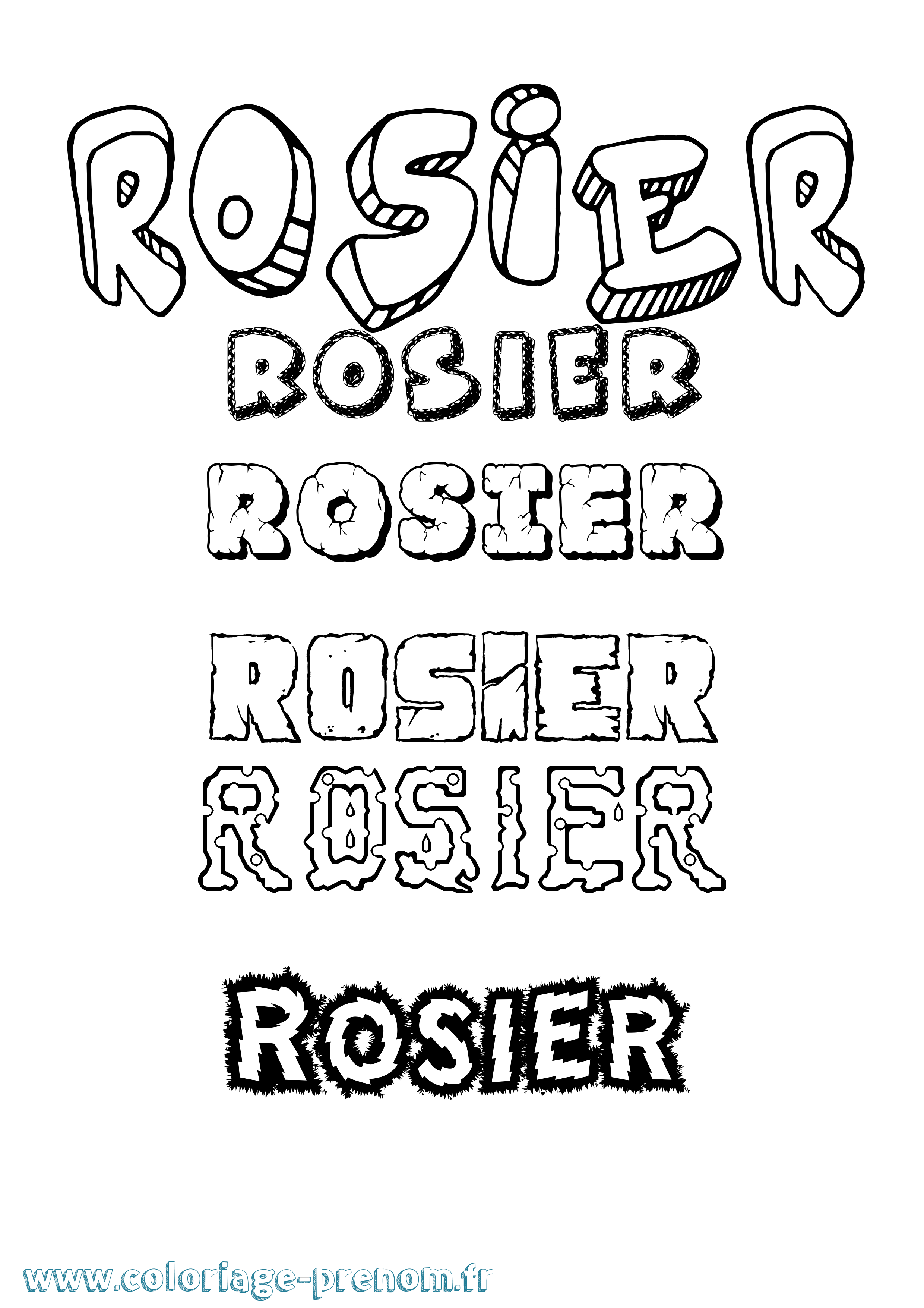 Coloriage Rosier Destructuré Coloriage prénom Rosier Destructuré