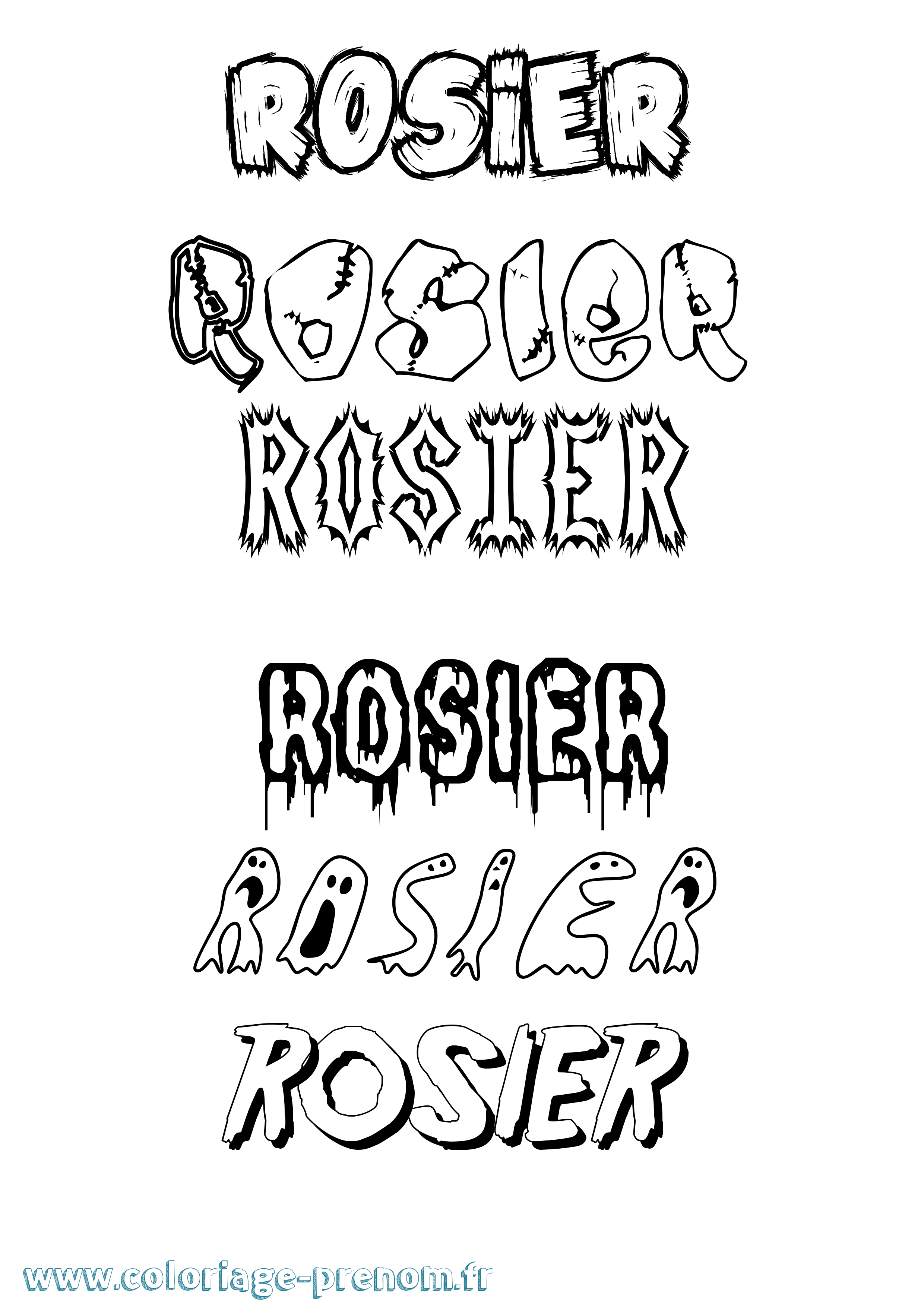 Coloriage Rosier Frisson Coloriage prénom Rosier Frisson