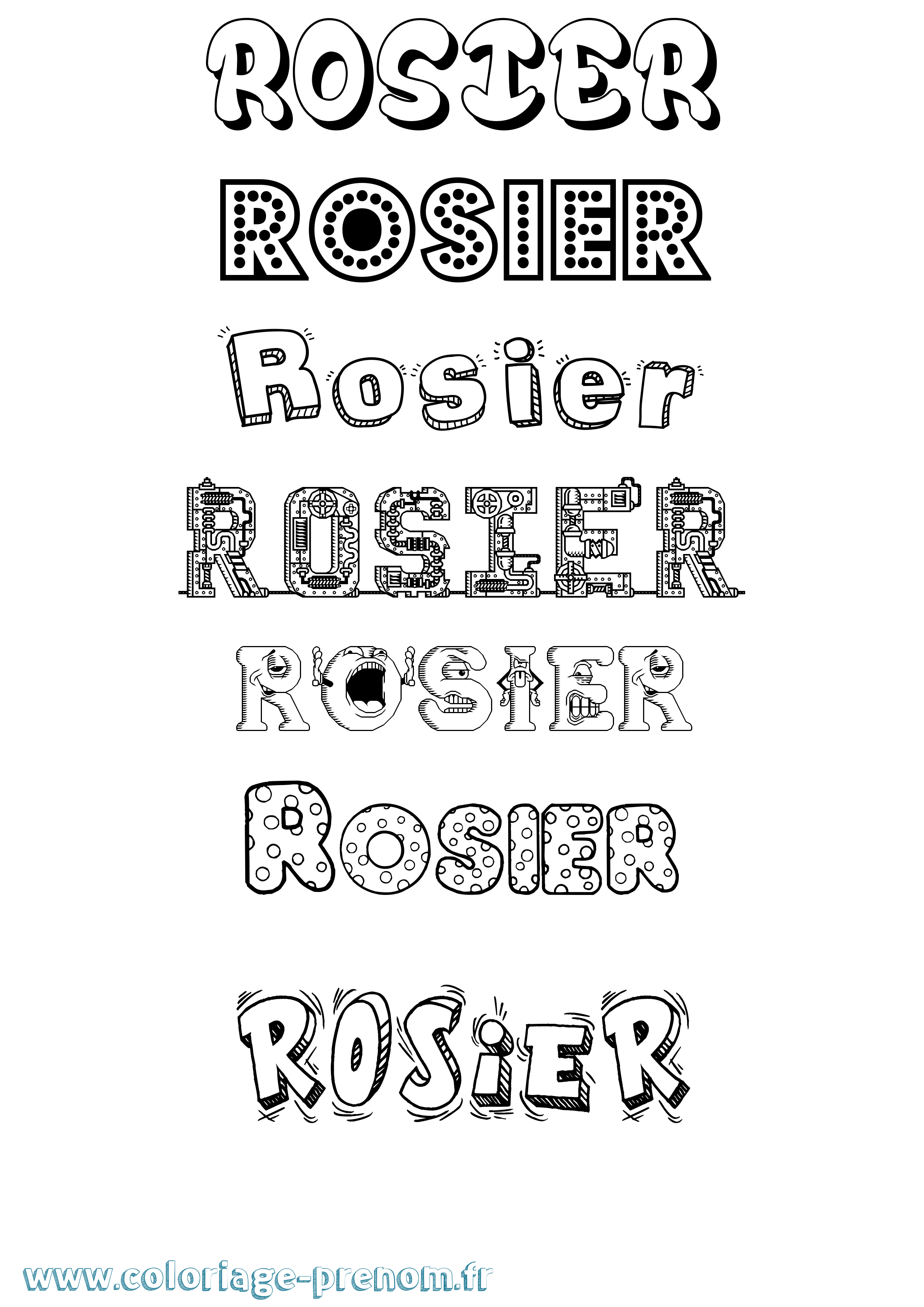 Coloriage Rosier Fun Coloriage prénom Rosier Fun