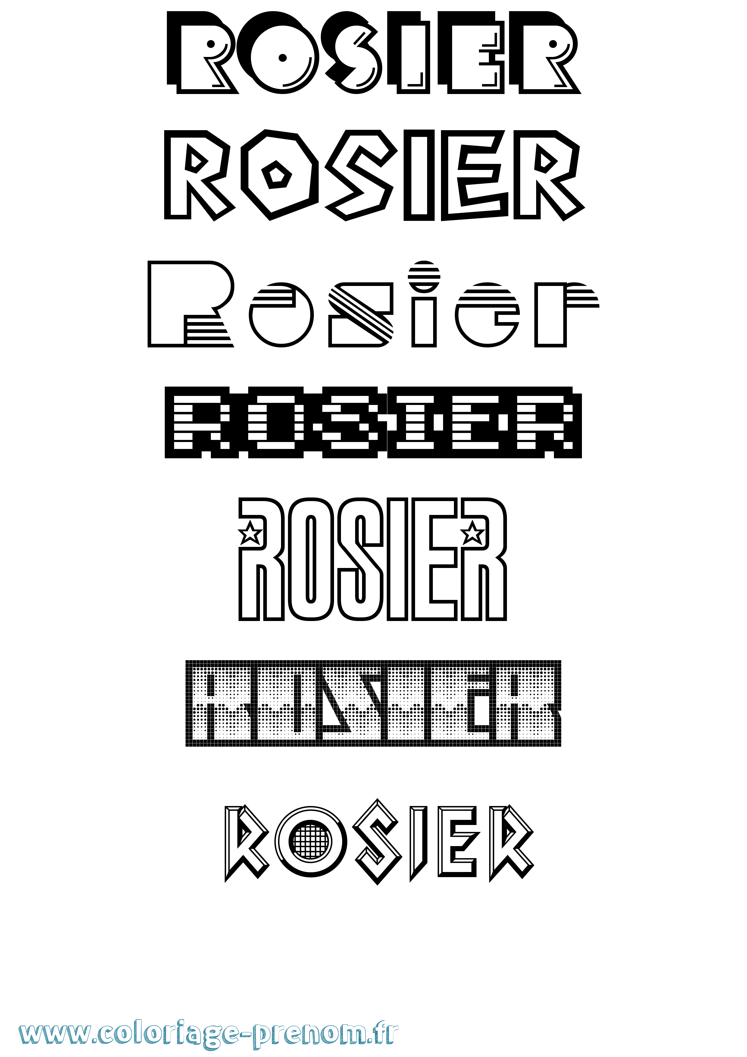Coloriage Rosier Jeux Vidéos Coloriage prénom Rosier Jeux Vidéos