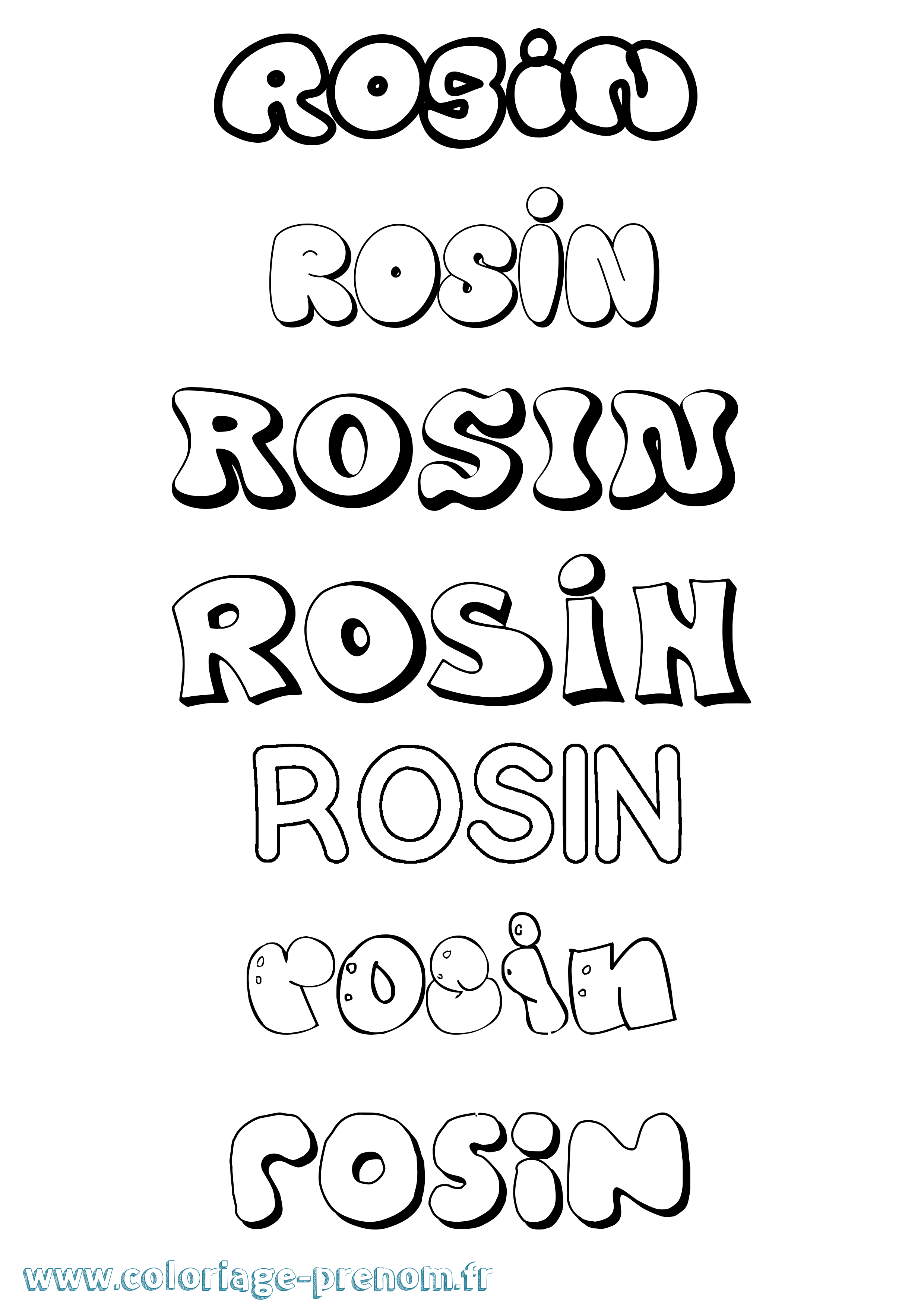Coloriage Rosin Bubble Coloriage prénom Rosin Bubble