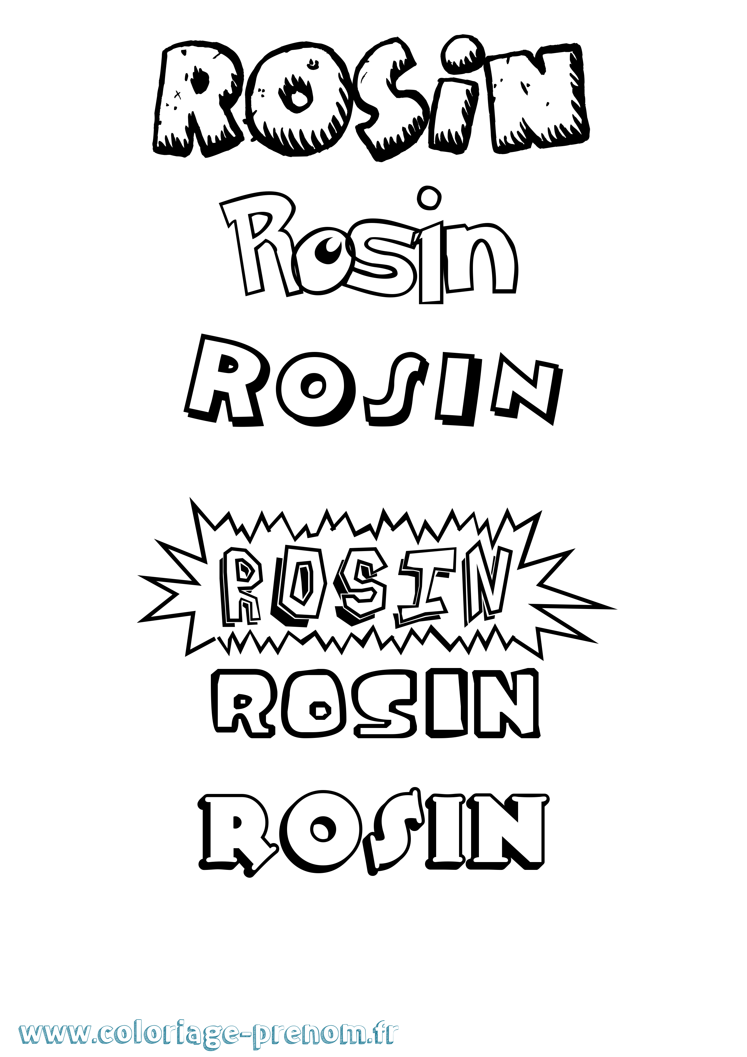 Coloriage Rosin Dessin Animé Coloriage prénom Rosin Dessin Animé