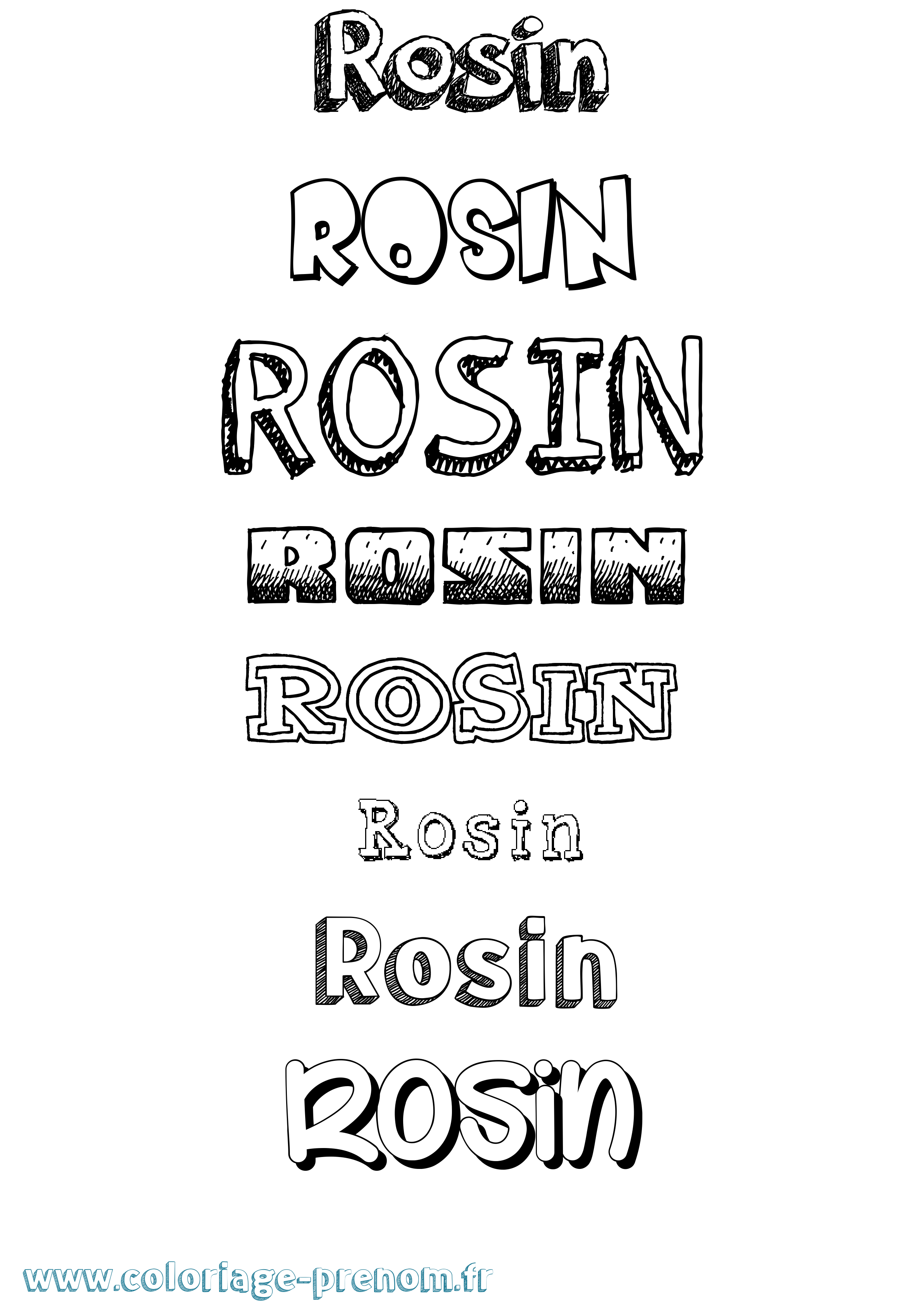Coloriage Rosin Dessiné Coloriage prénom Rosin Dessiné