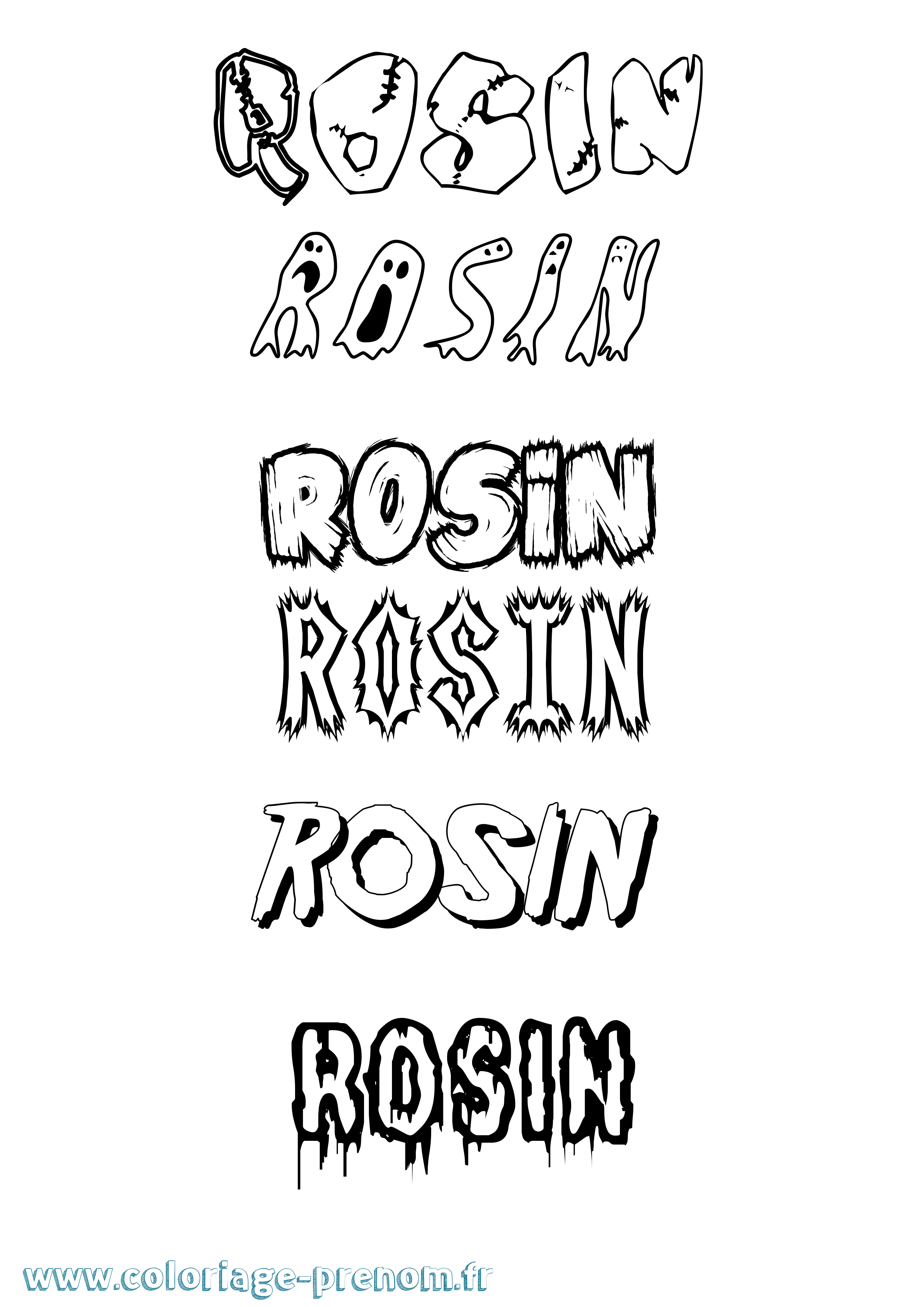 Coloriage Rosin Frisson Coloriage prénom Rosin Frisson