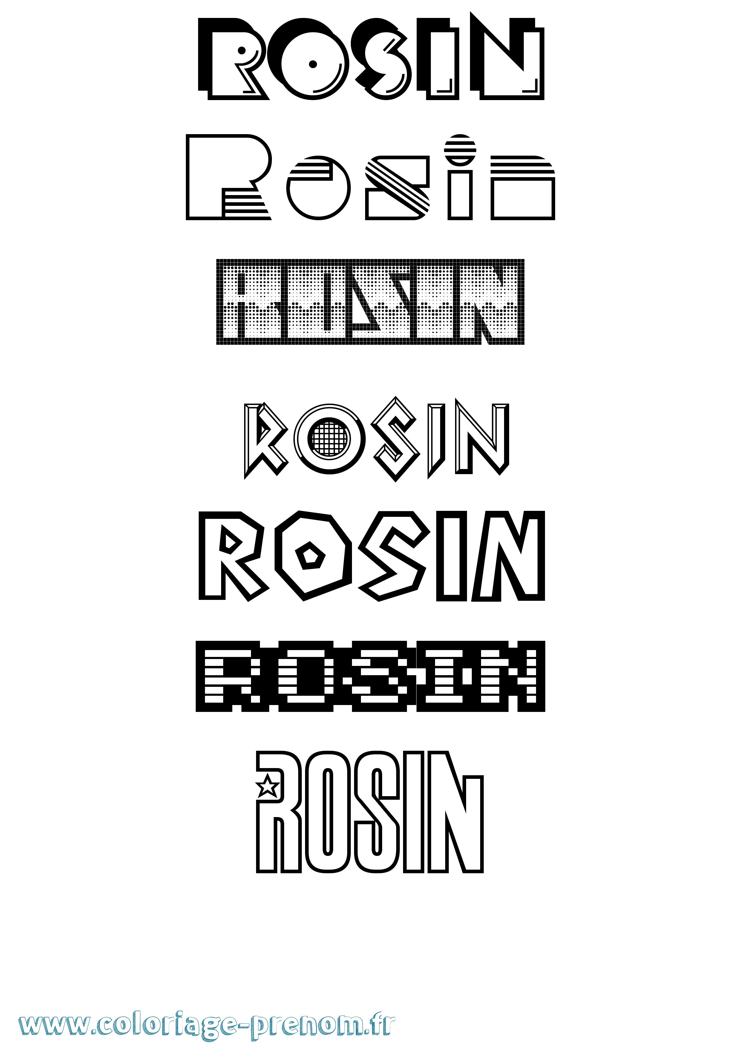 Coloriage Rosin Jeux Vidéos Coloriage prénom Rosin Jeux Vidéos