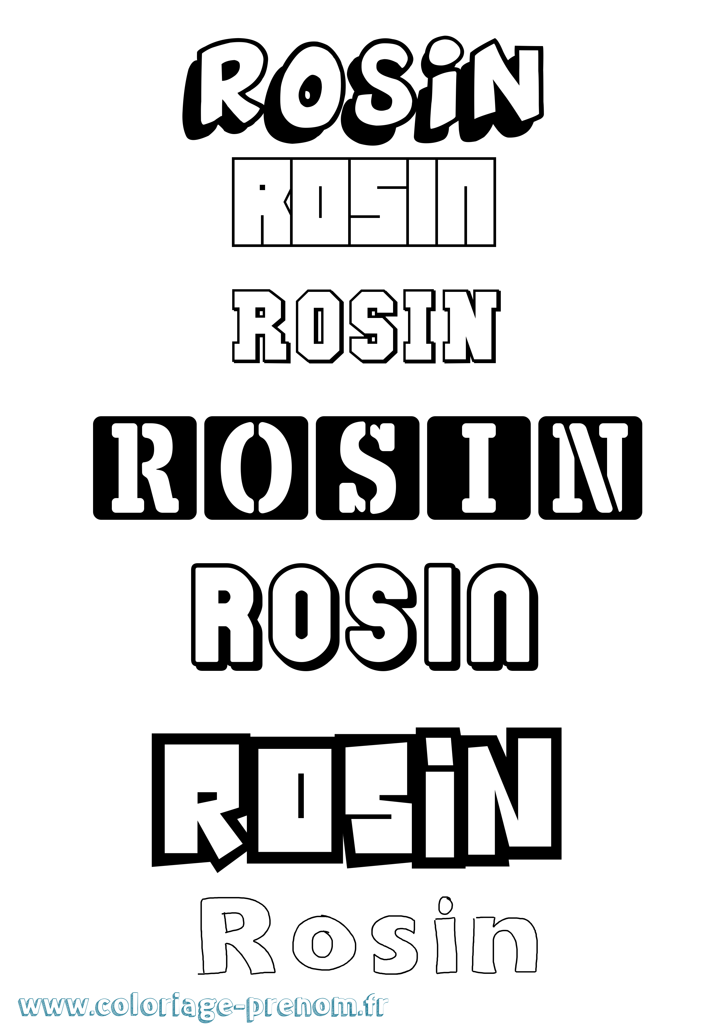 Coloriage Rosin Simple Coloriage prénom Rosin Simple