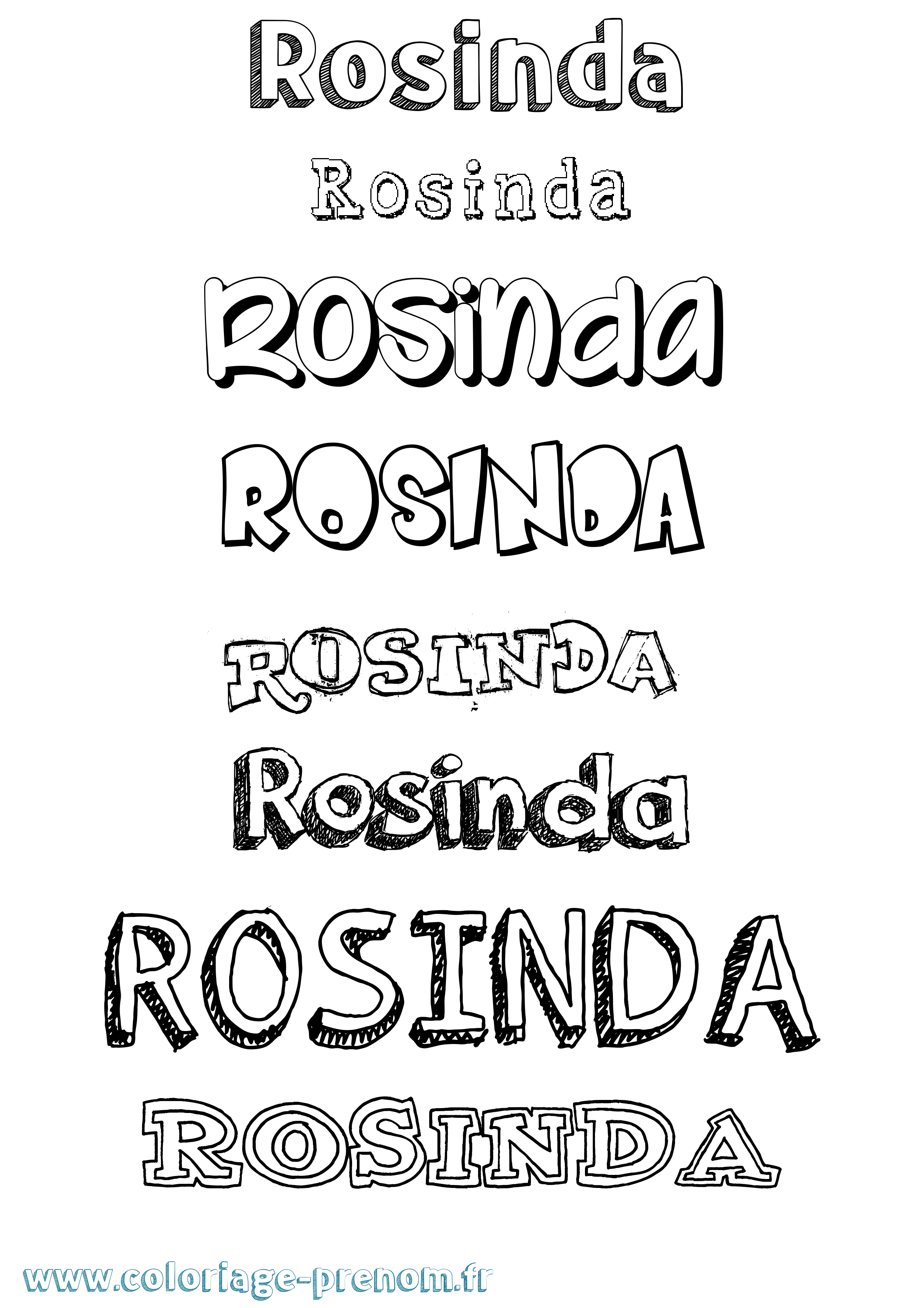 Coloriage Rosinda Dessiné Coloriage prénom Rosinda Dessiné
