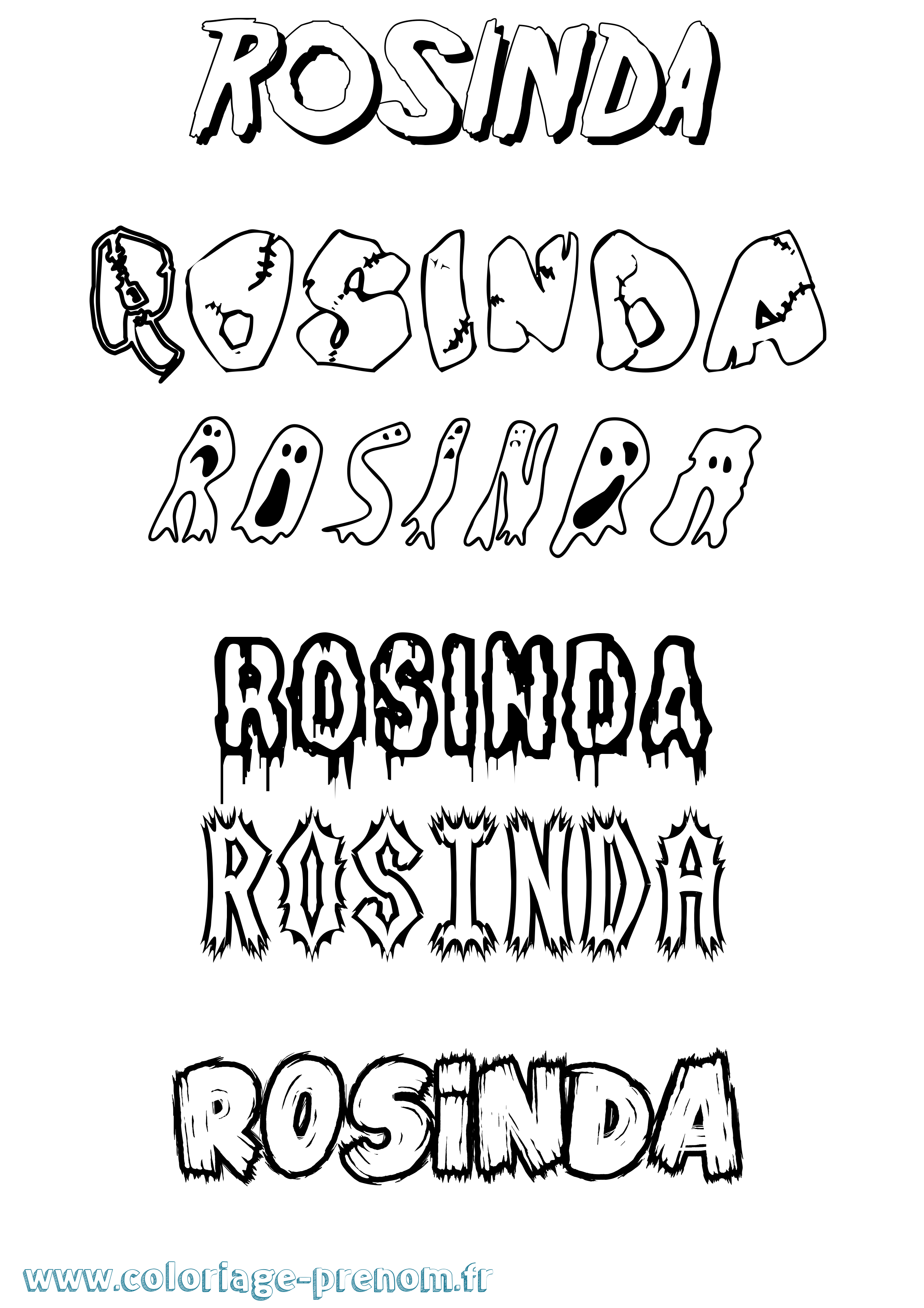 Coloriage Rosinda Frisson Coloriage prénom Rosinda Frisson