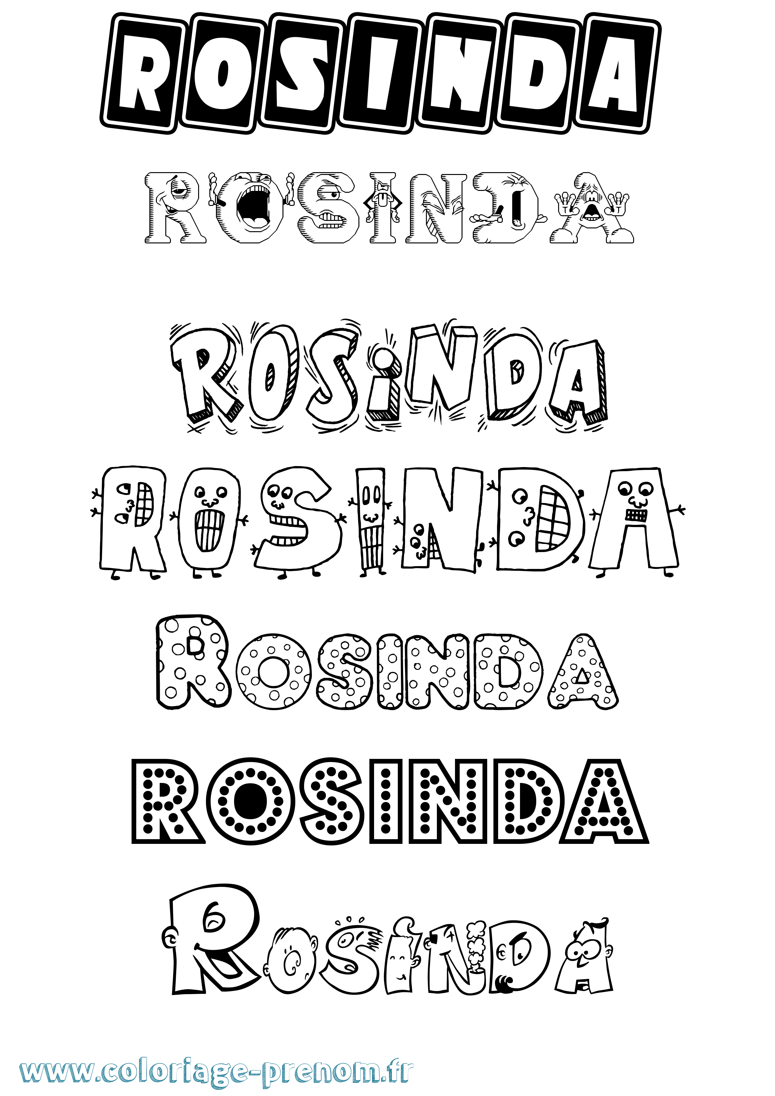 Coloriage Rosinda Fun Coloriage prénom Rosinda Fun