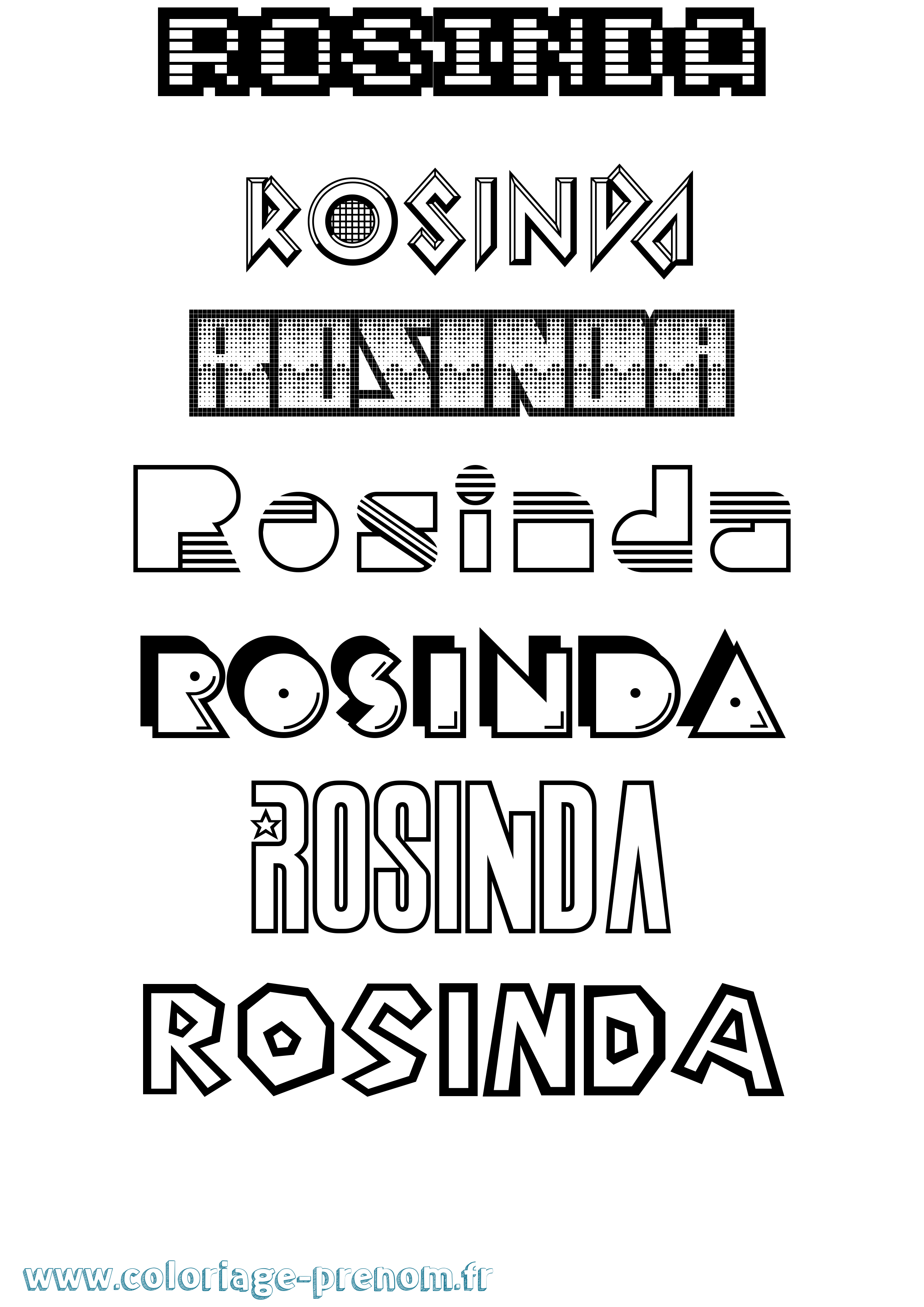 Coloriage Rosinda Jeux Vidéos Coloriage prénom Rosinda Jeux Vidéos