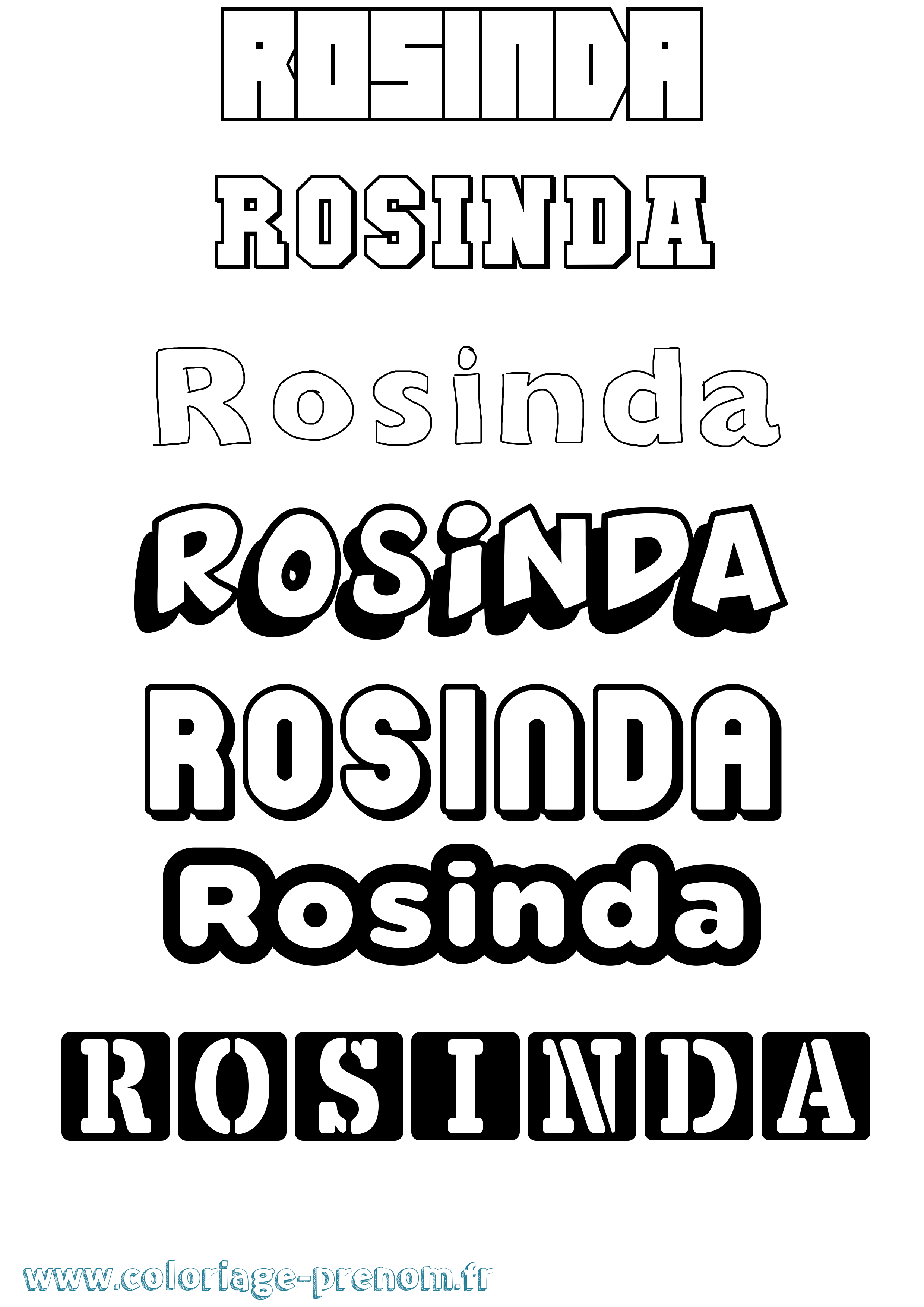 Coloriage Rosinda Simple Coloriage prénom Rosinda Simple