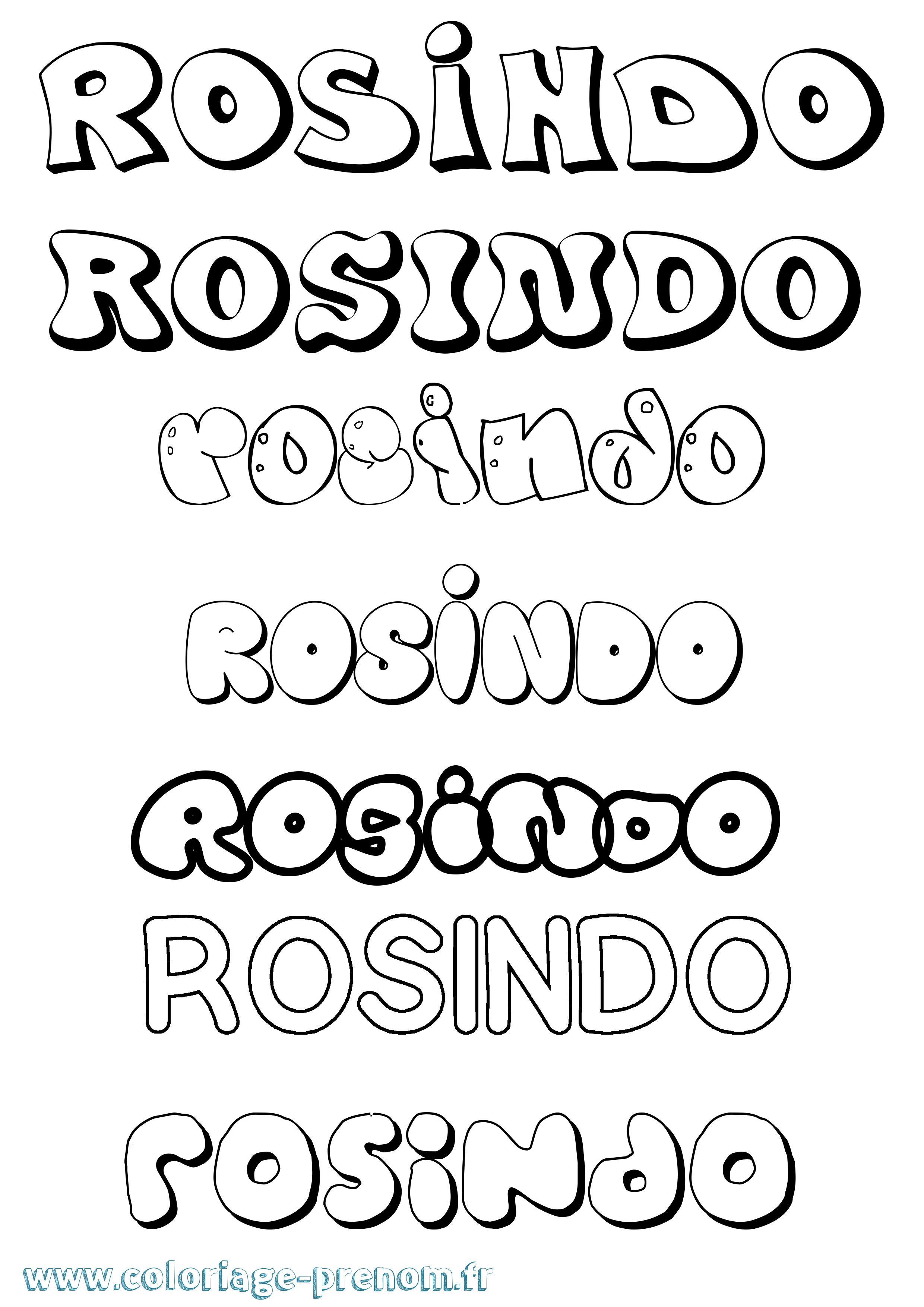 Coloriage Rosindo Bubble Coloriage prénom Rosindo Bubble