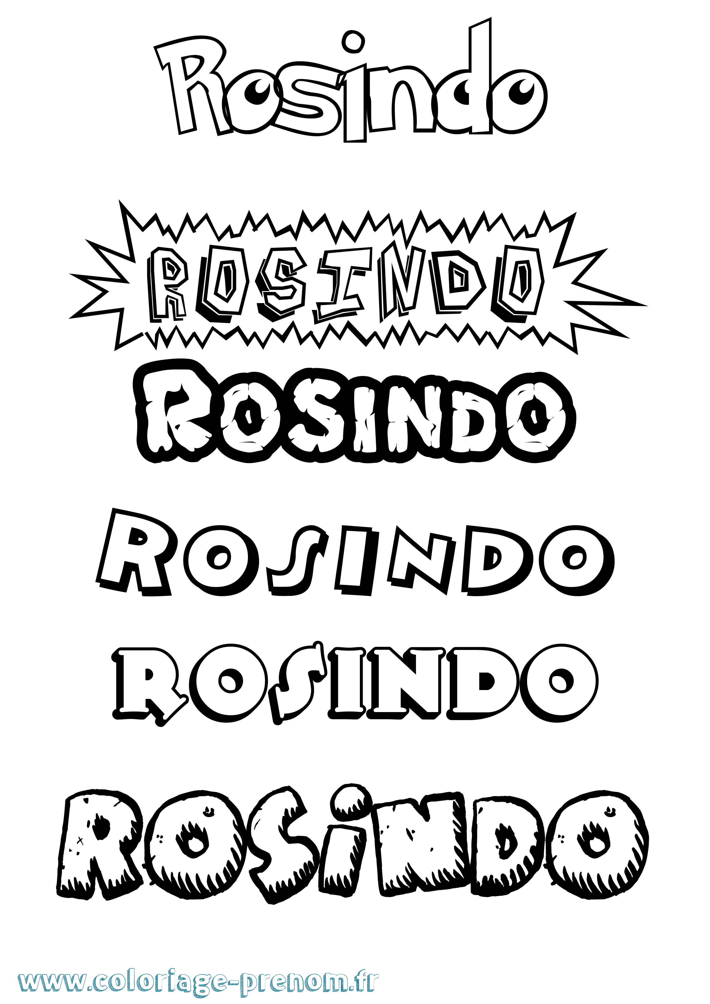 Coloriage Rosindo Dessin Animé Coloriage prénom Rosindo Dessin Animé
