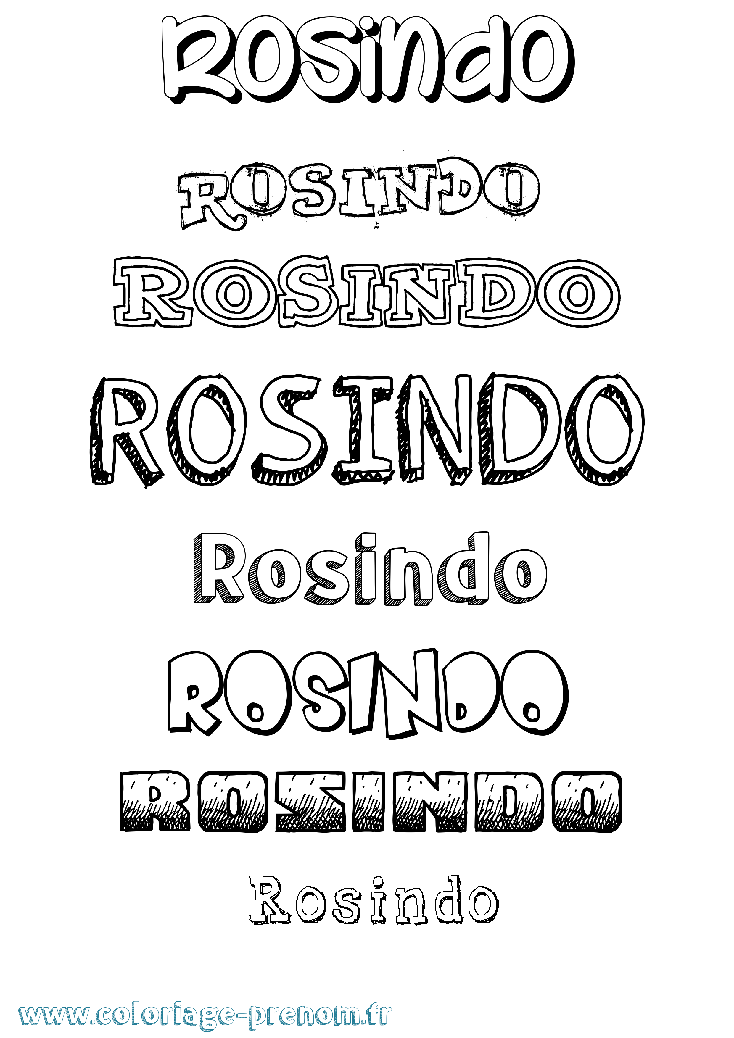 Coloriage Rosindo Dessiné Coloriage prénom Rosindo Dessiné