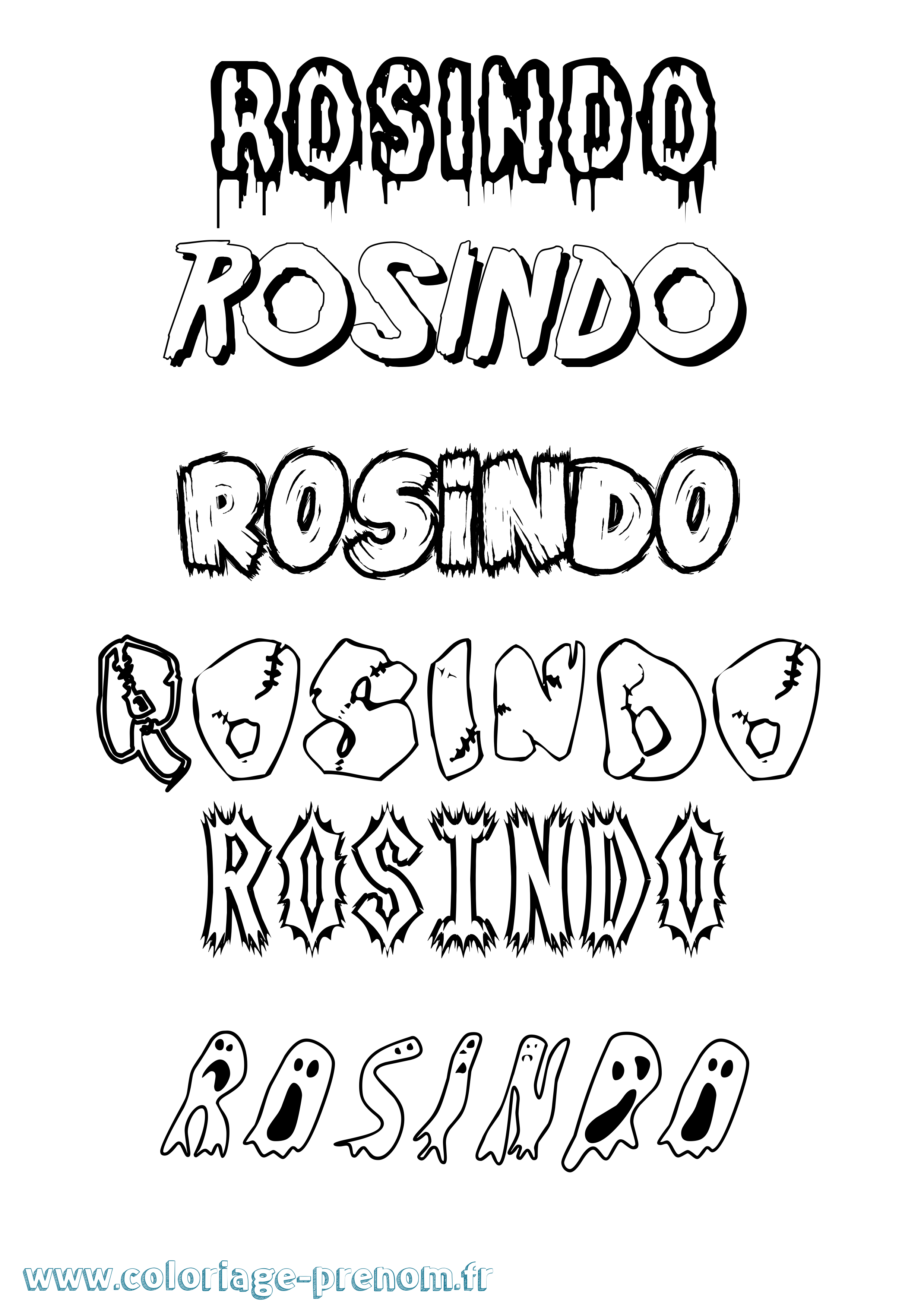 Coloriage Rosindo Frisson Coloriage prénom Rosindo Frisson