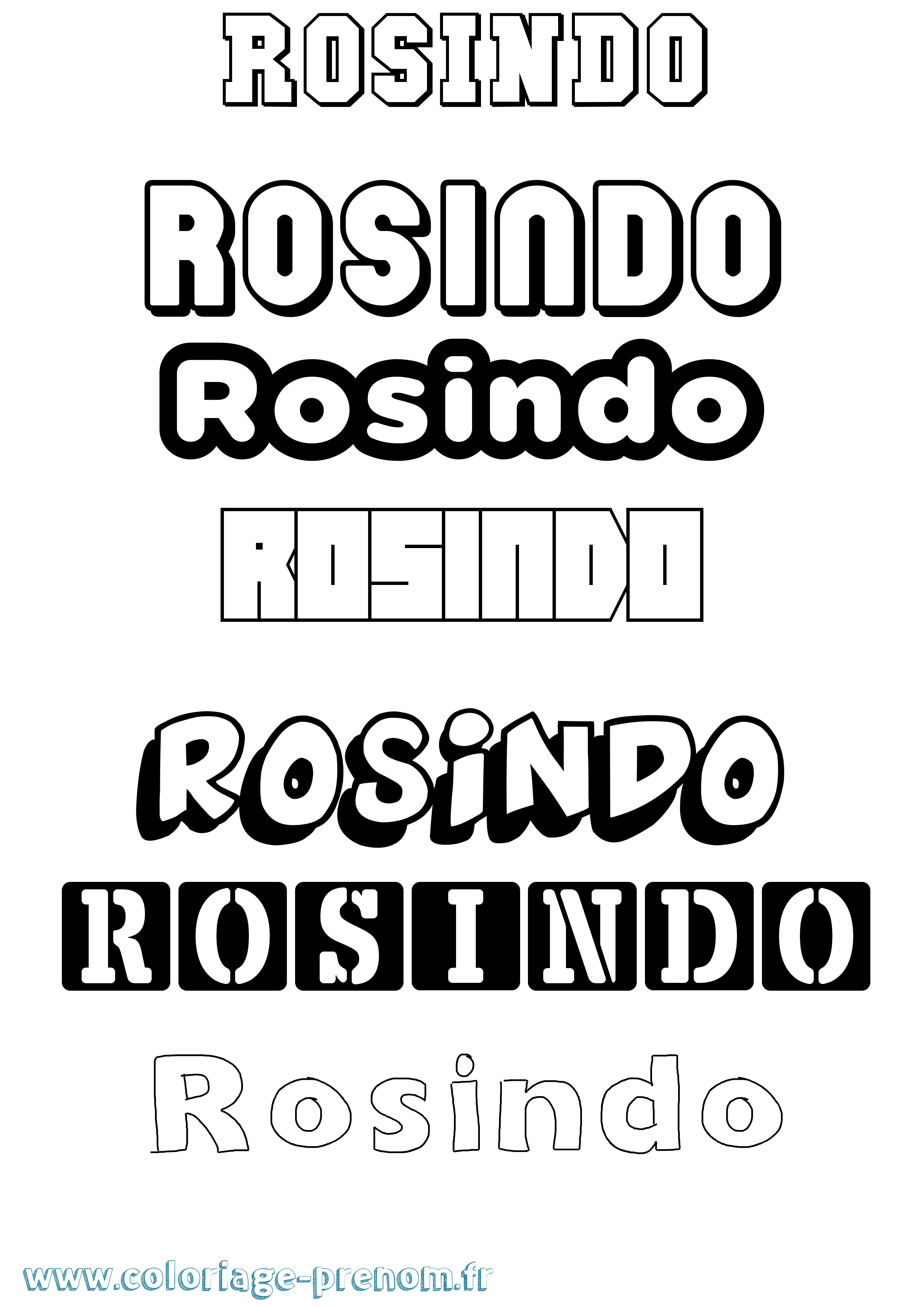 Coloriage Rosindo Simple Coloriage prénom Rosindo Simple