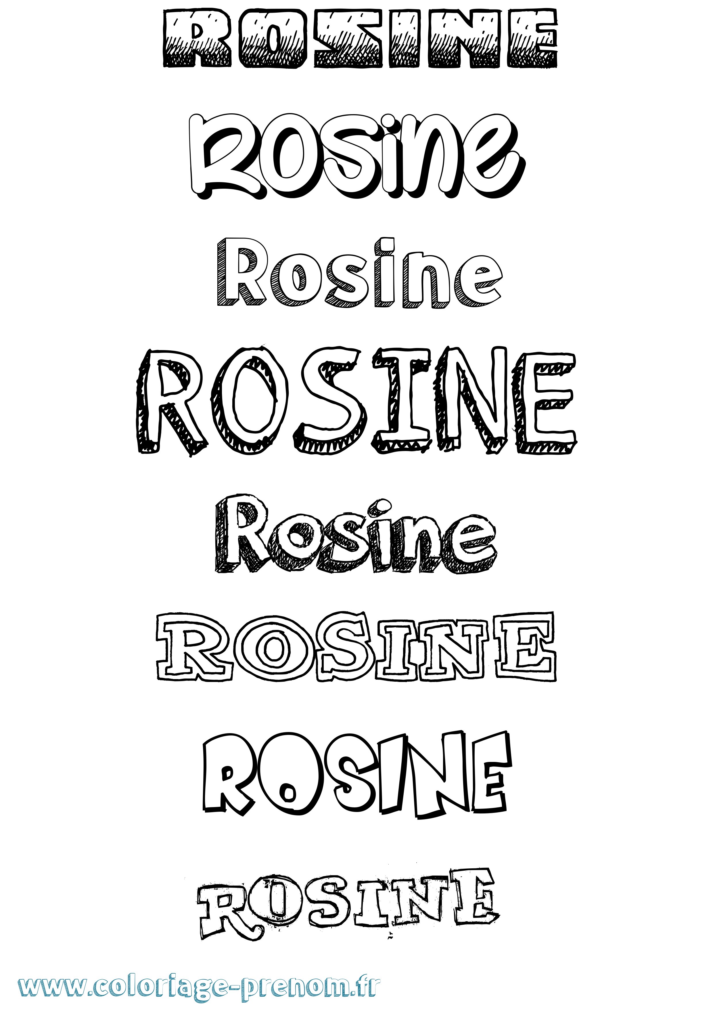 Coloriage Rosine Dessiné Coloriage prénom Rosine Dessiné